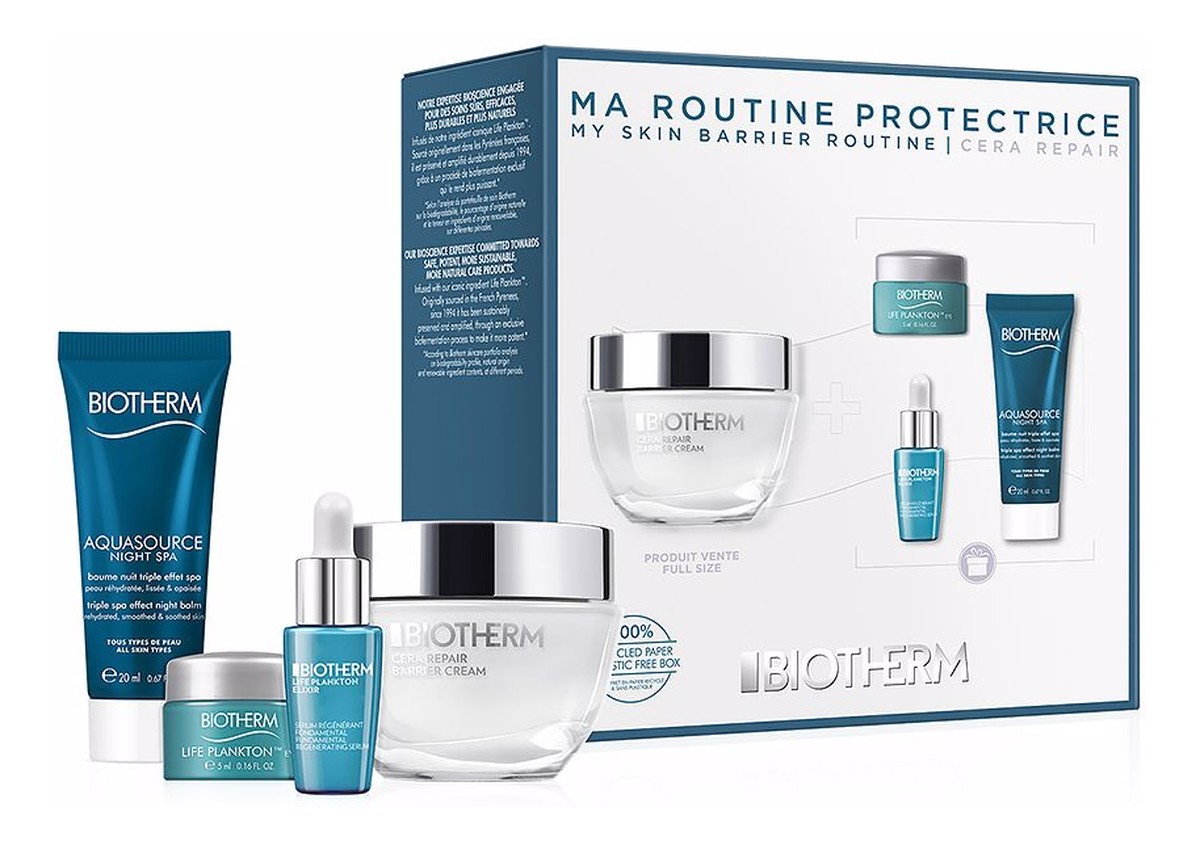 Zestaw Cera Repair Barrier Cream + Aquasource Night Spa + Life Plankton Eye Cream + Life Plankton Serum Elixir
