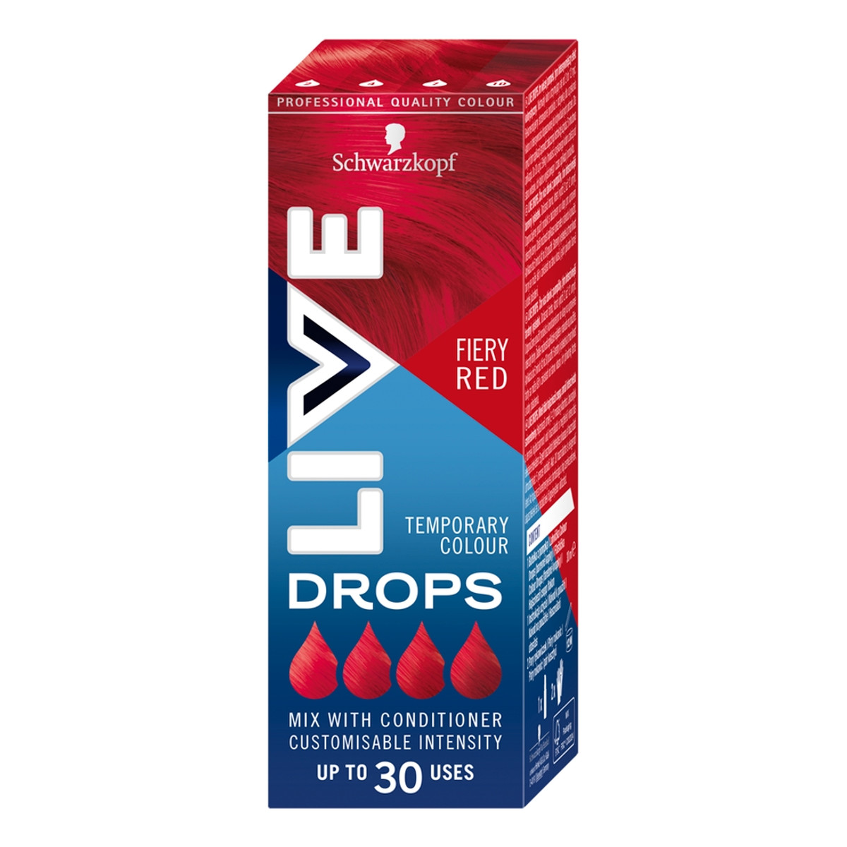 Schwarzkopf Live drops krople do nietrwałej koloryzacji włosów fiery red 30ml