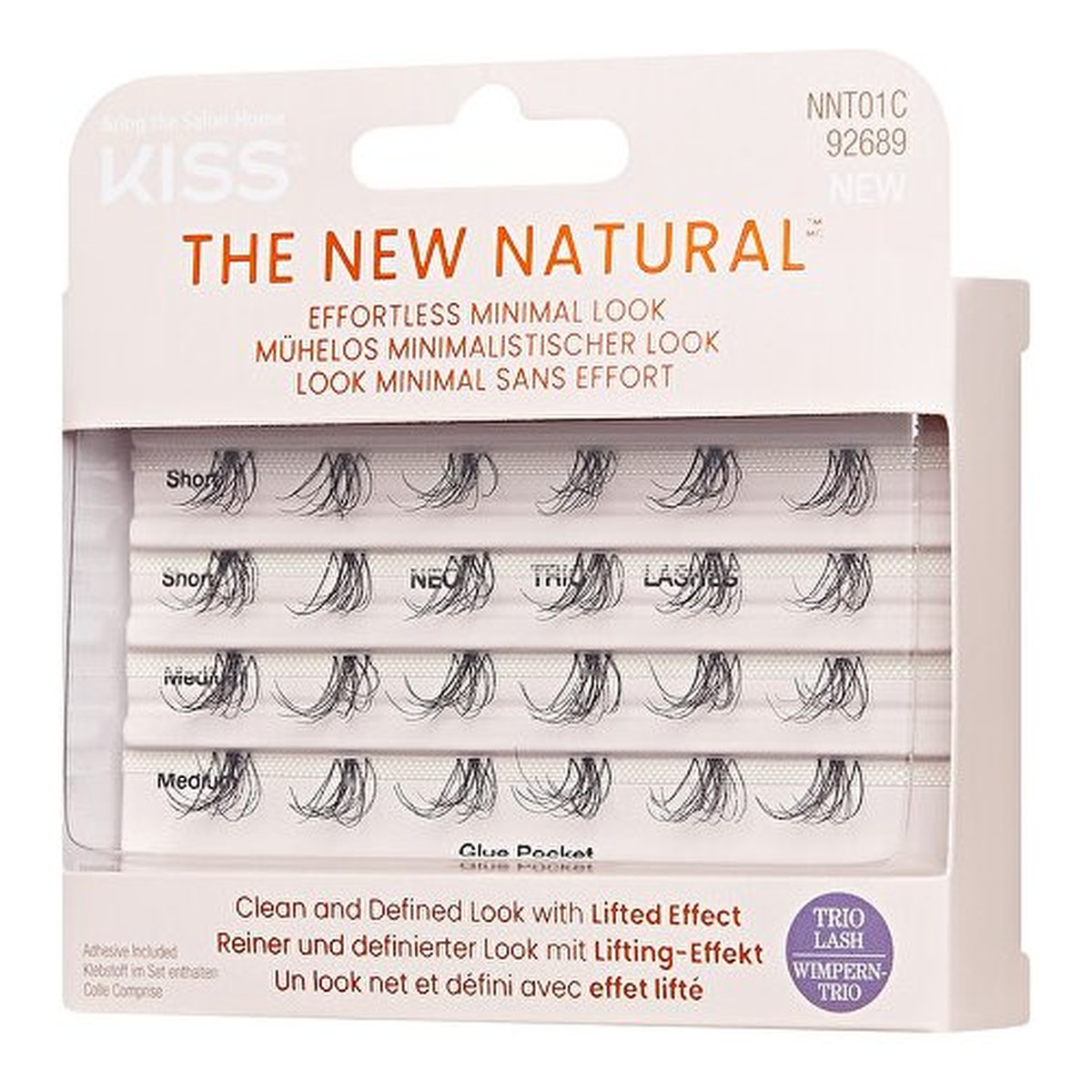 Kiss Sztuczne Rzęsy kępki The New Natural Neo Trio Lashes + klej