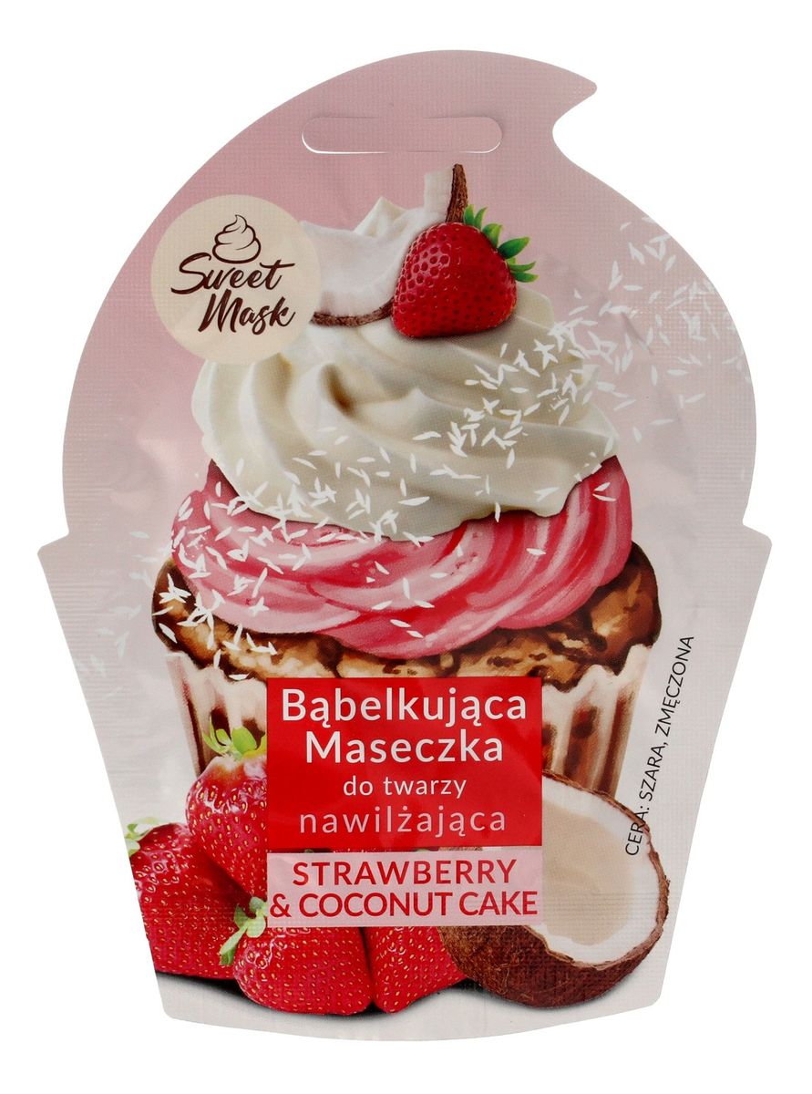 Bąbelkująca Maseczka do twarzy nawilżająca Strawberry&Coconut Cake