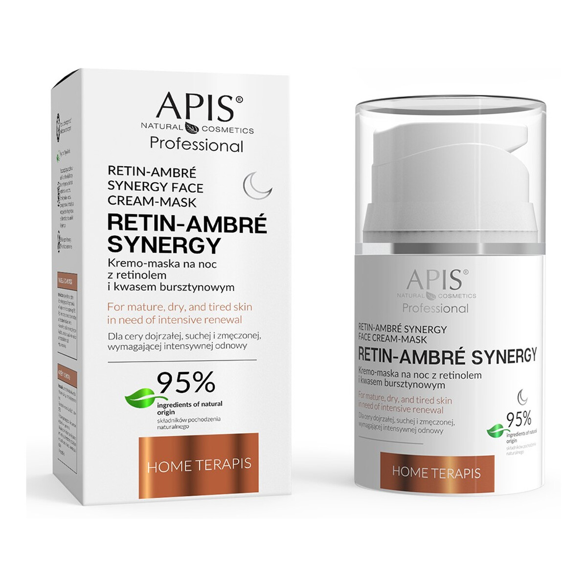 Apis Retin - Ambre Synergy Kremo-Maska Na Noc Z Retinolem I Kwasem Bursztynowym 50ml