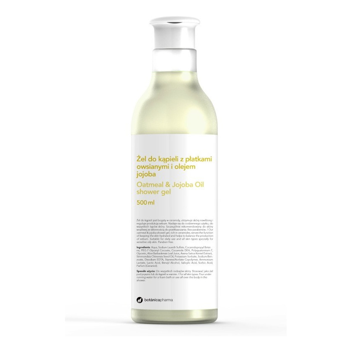 Botanicapharma Oatmeal & Jajoba Oil Shower Gel żel do kąpieli z płatkami owsianymi i olejem jojoba 500ml