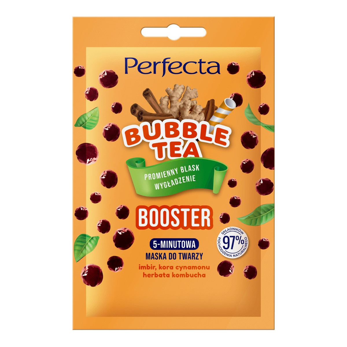 Perfecta Bubble Tea 5-Minutowa Maska do twarzy Booster - promienny blask i wygładzenie 10ml