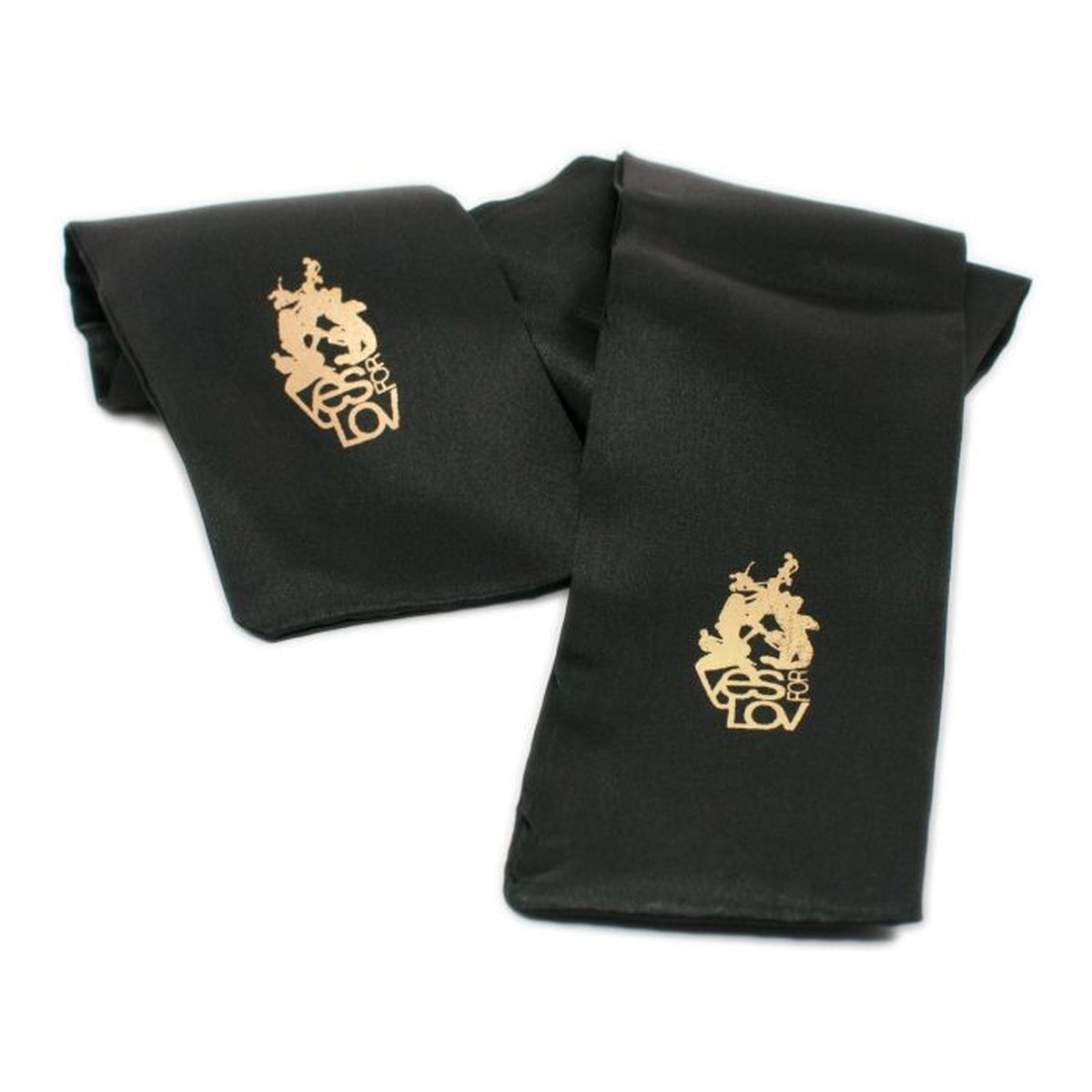 Yes For Lov Black Satin satynowa szarfa/opaska na oczy Czarna