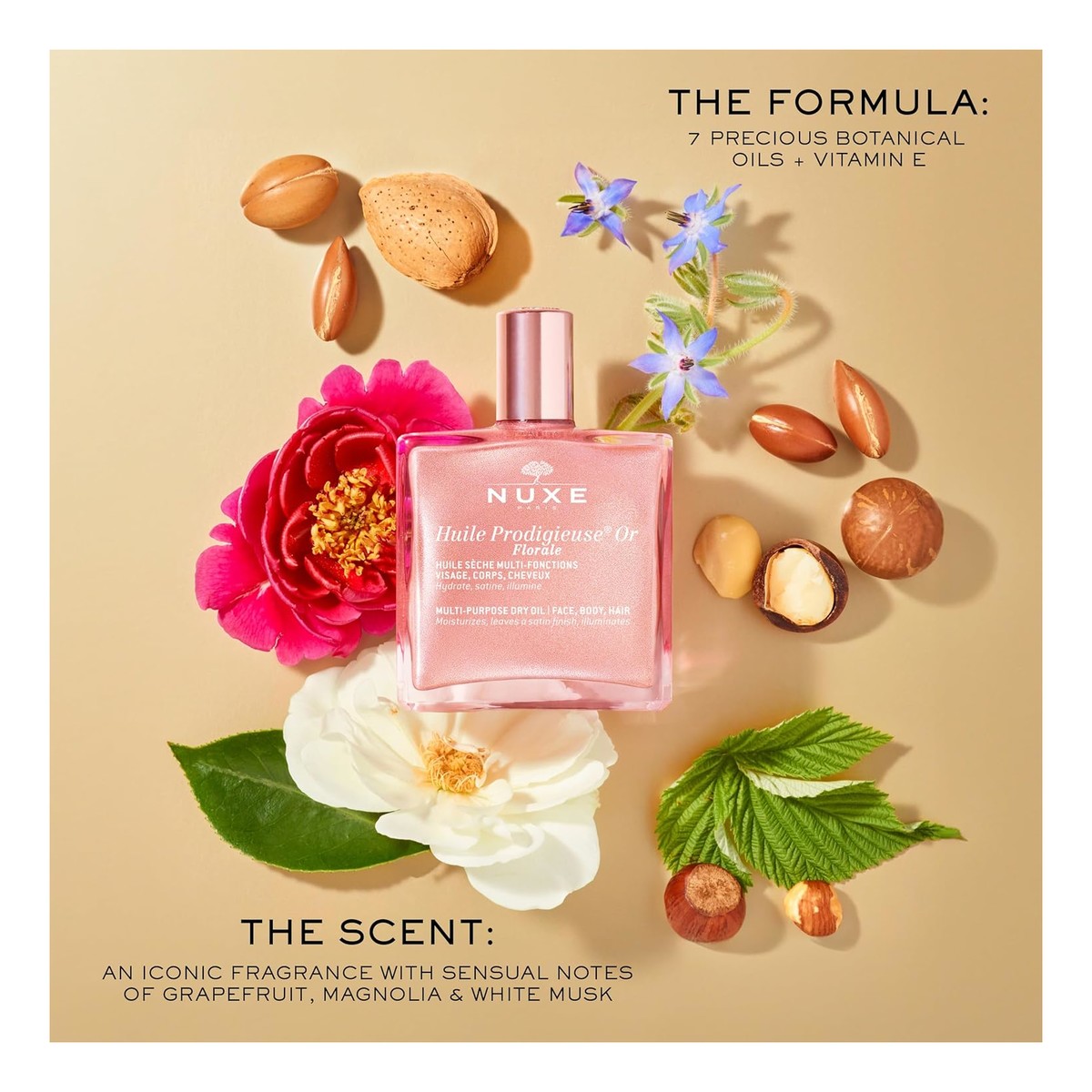 Nuxe Huile Prodigieuse Or Florale suchy olejek pielęgnacyjny do ciała twarzy i włosów 50ml