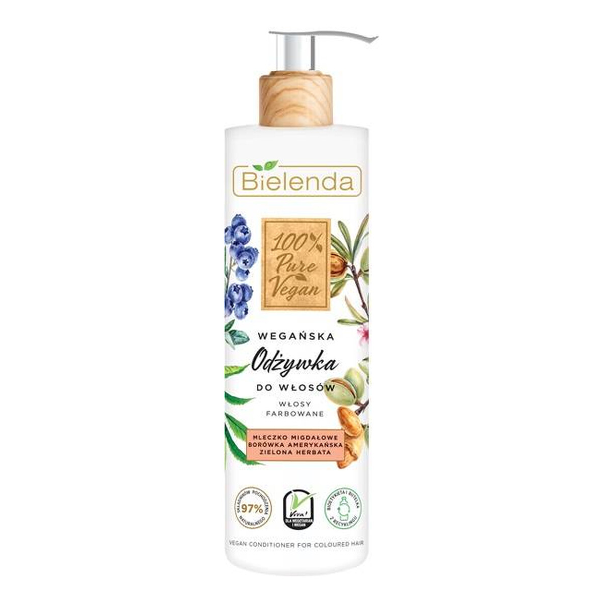 Bielenda 100% Pure Vegan Wegańska Odżywka do włosów farbowanych 240ml