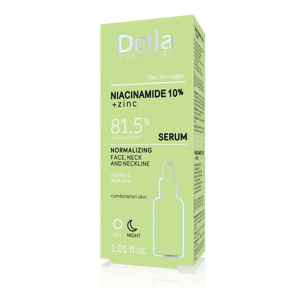 Delia Niacinamide 10%+Zinc Serum normalizujące do twarzy szyi i dekoltu na dzień i noc 30ml
