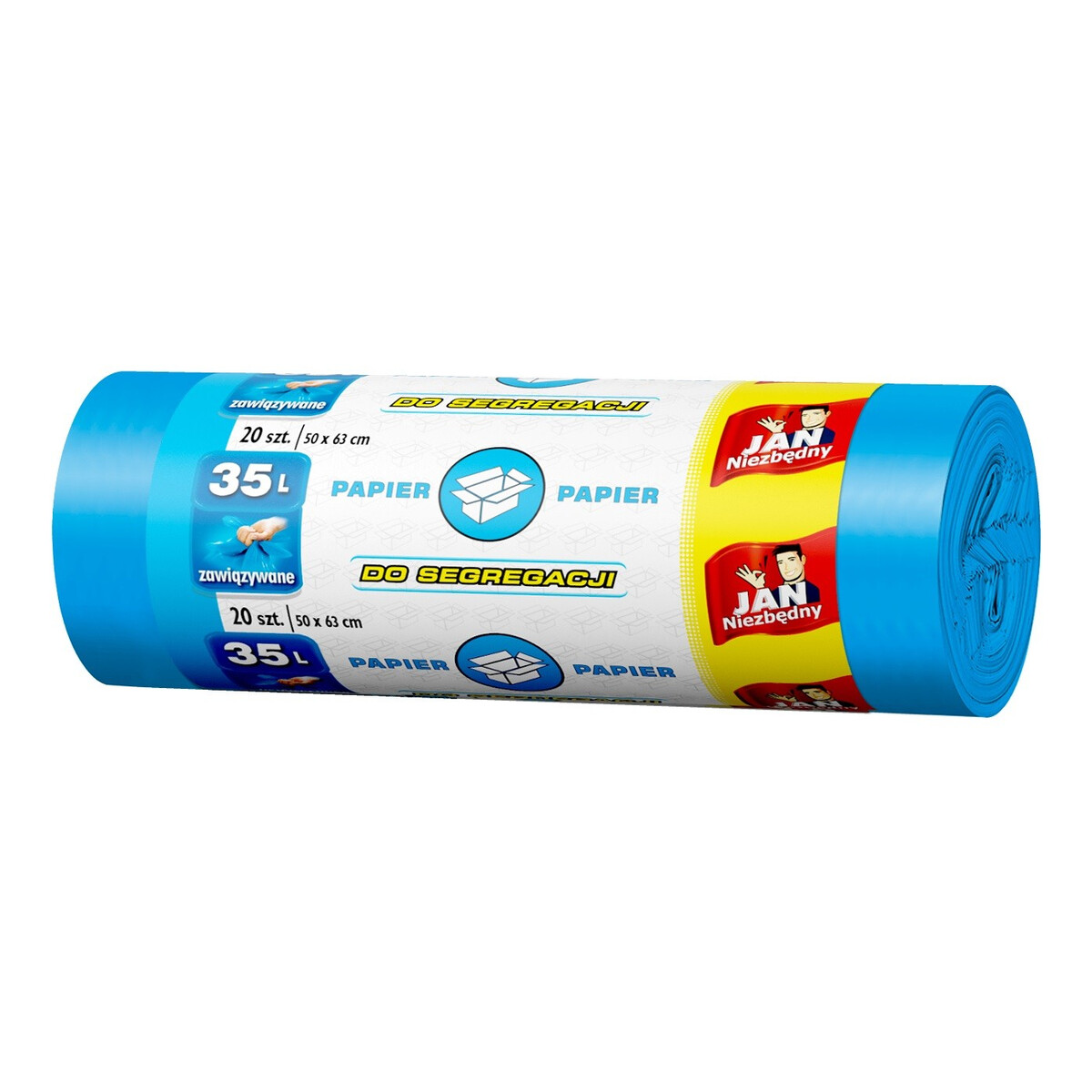 Jan Niezbędny Worki do segregacji śmieci niebieskie 35l papier 1op.-20szt 700g