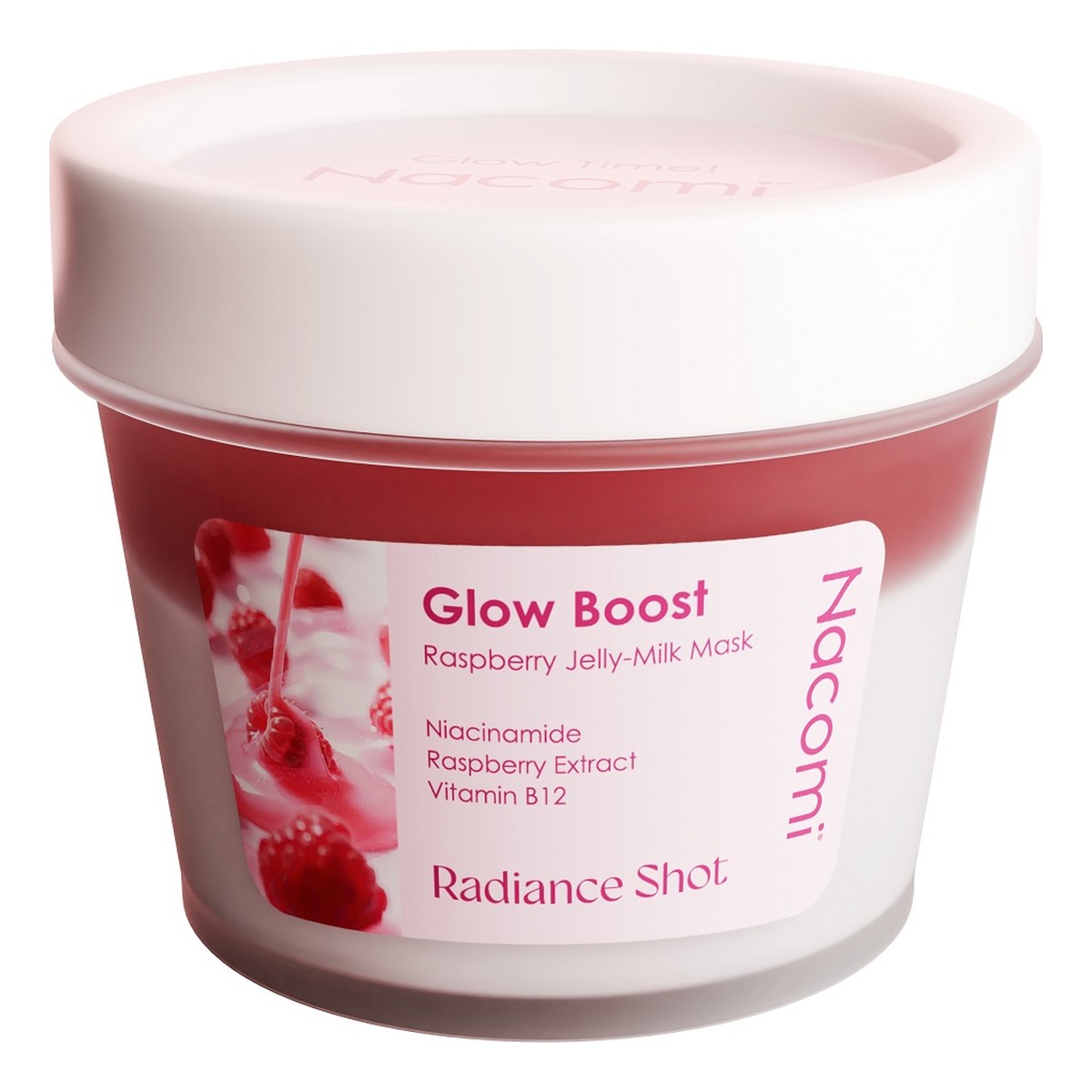 Nacomi Jelly-Milk Glow Boost Raspberry Jelly Milk Mask maska do twarzy 80ml
