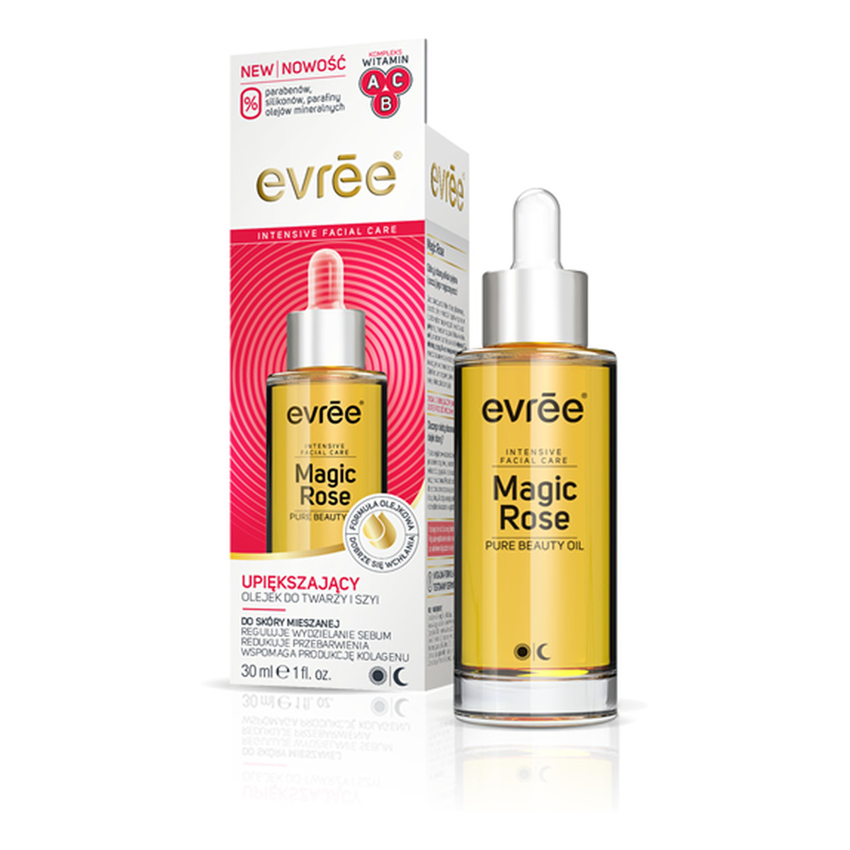 Evree Magic Rose Upiększający Olejek Do Twarzy i Szyi 30ml