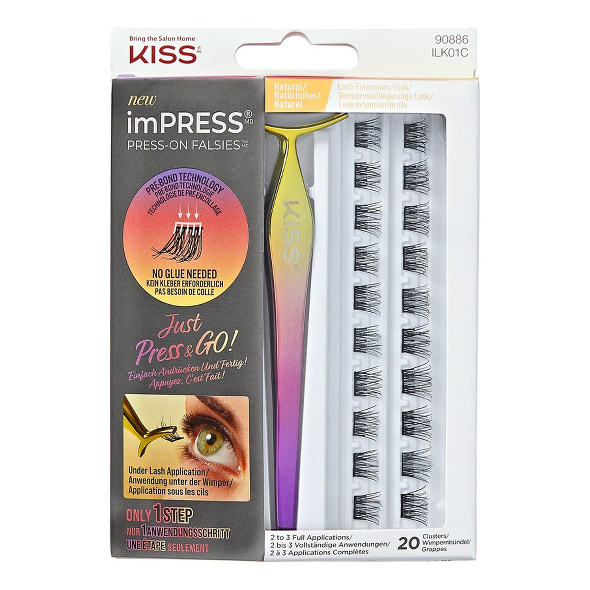 Kiss Kępki sztucznych rzęs impress-lash kit 01 1op.