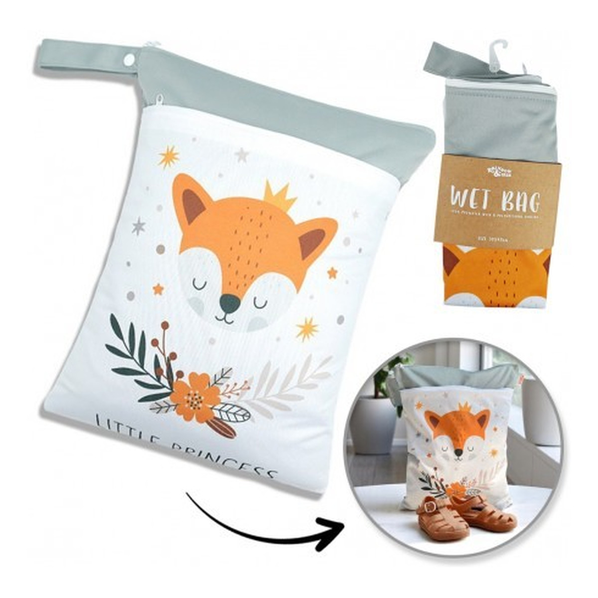 Ecarla Wodoodporna Torba, Worek, Organizer Do Wózka, Na Kapcie Do Przedszkola, Na Basen 30x40cm