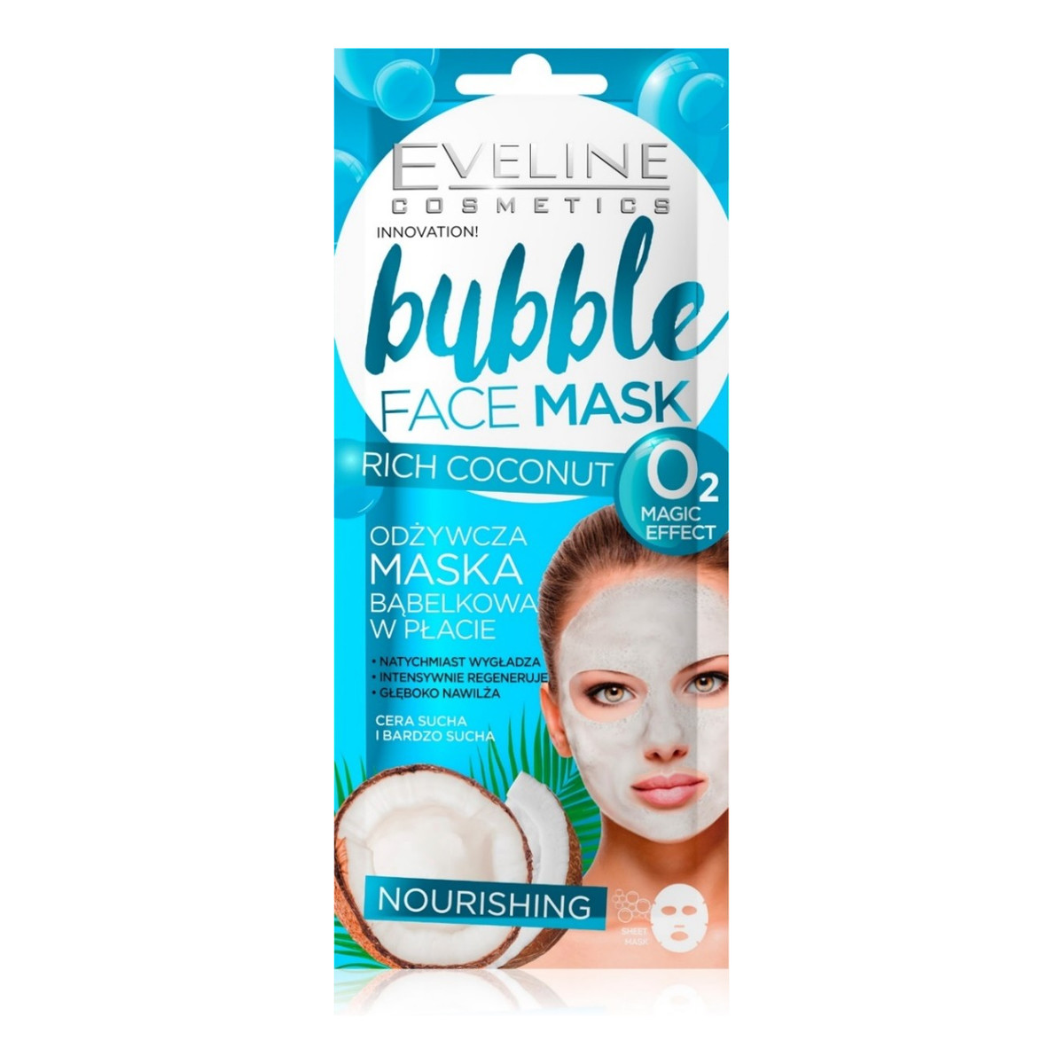 Eveline Bubble Maska w płachcie Kokos