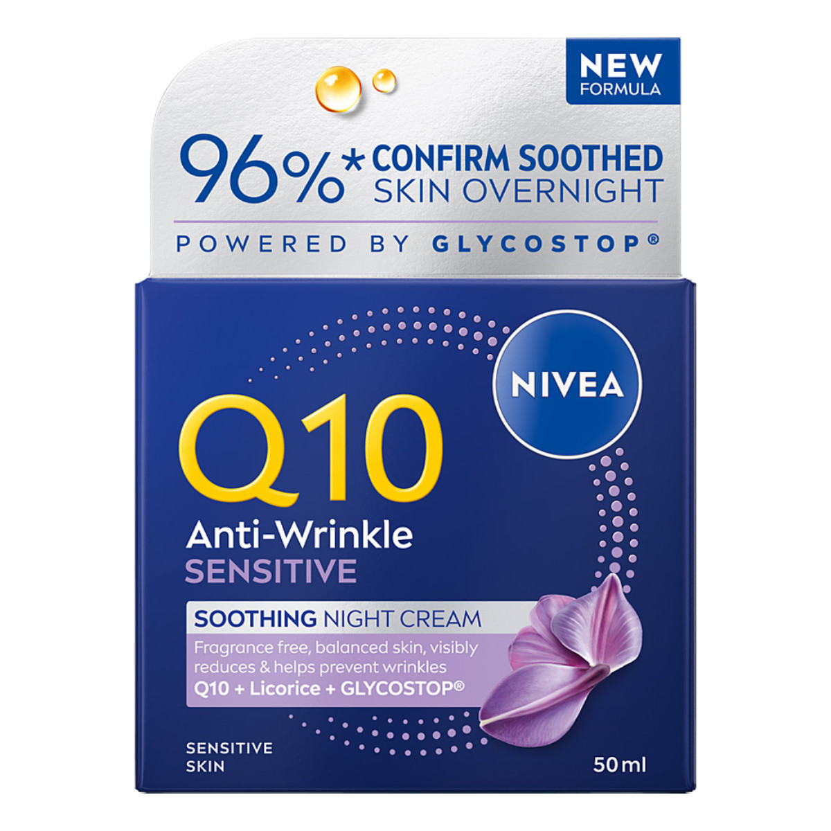 Nivea Q10 Anti Wrinkle Sensitive Revitalising Night Cream Krem Do Twarzy 50ml