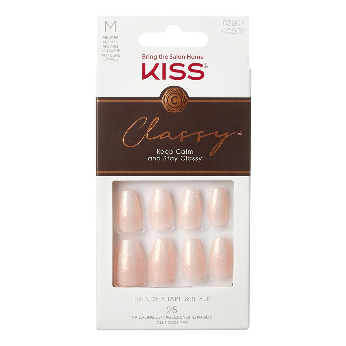 Kiss Sztuczne paznokcie classy nails-cozy meets cute (rozmiar m) 1op.(28szt)