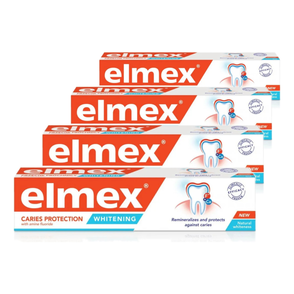 elmex Caries Protection Pasta do zębów wybielająca przeciwpróchnicza 4x75ml