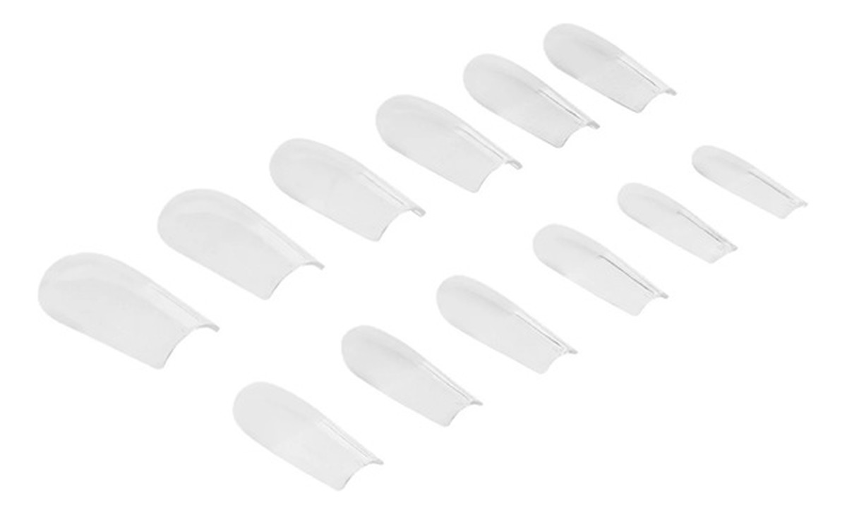 Invisible Flexi Tips tipsy elastyczne do przedłużania paznokci 02 Clear Square 300szt