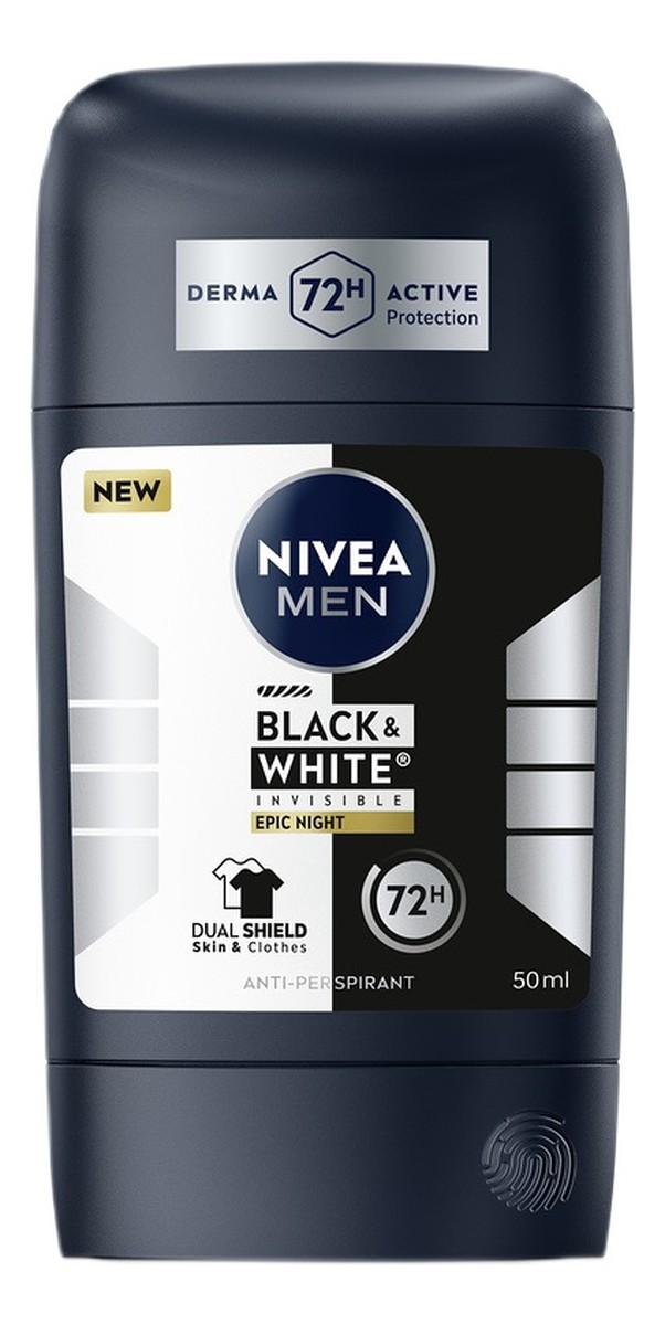 Men black white invisible epic night antyperspirant w sztyfcie