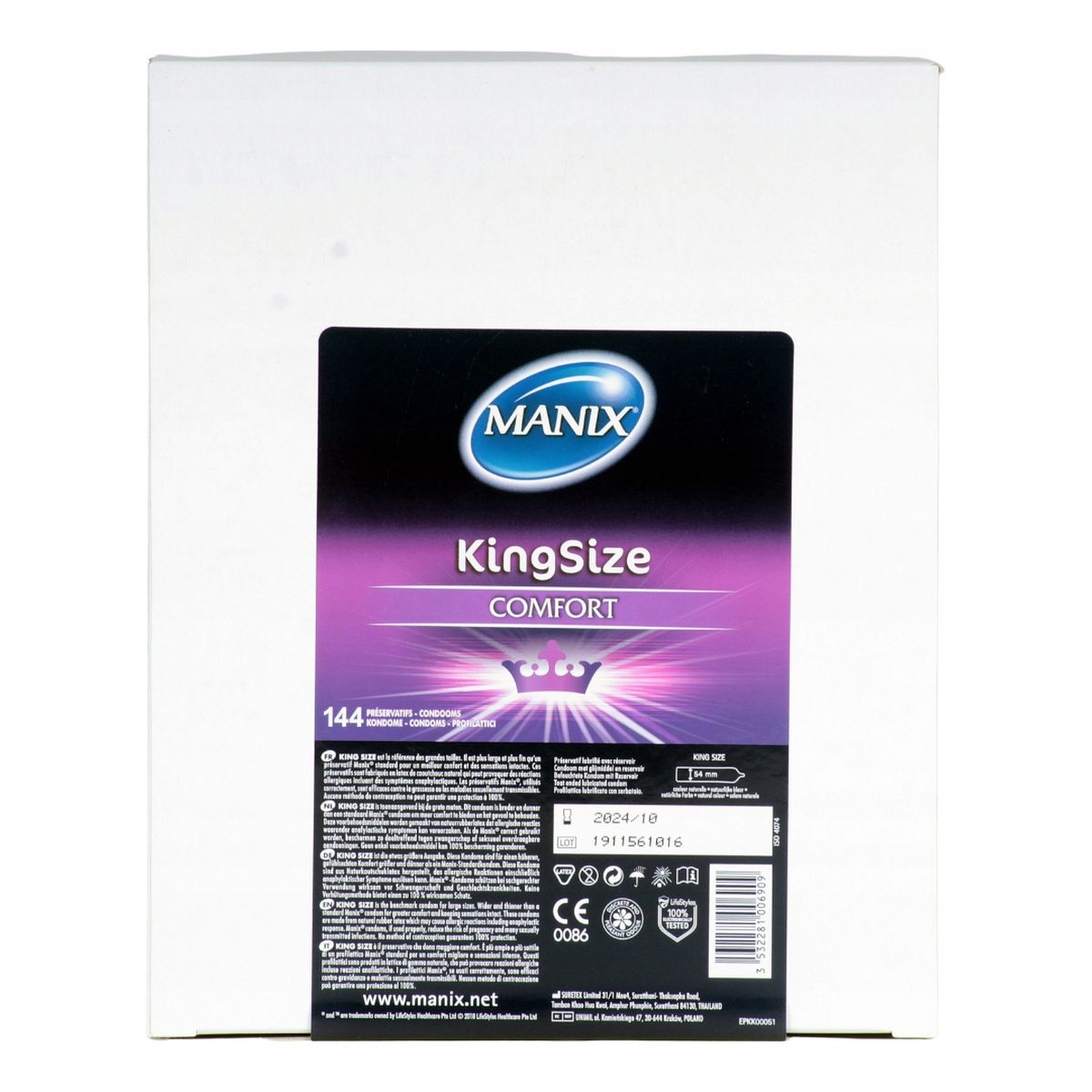 Manix King size comfort prezerwatywy lateksowe 144szt