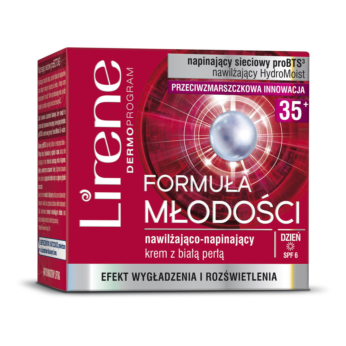 Lirene Formuła Młodości 35+ Nawilżająco-napinający krem z białą perłą na dzień 50ml