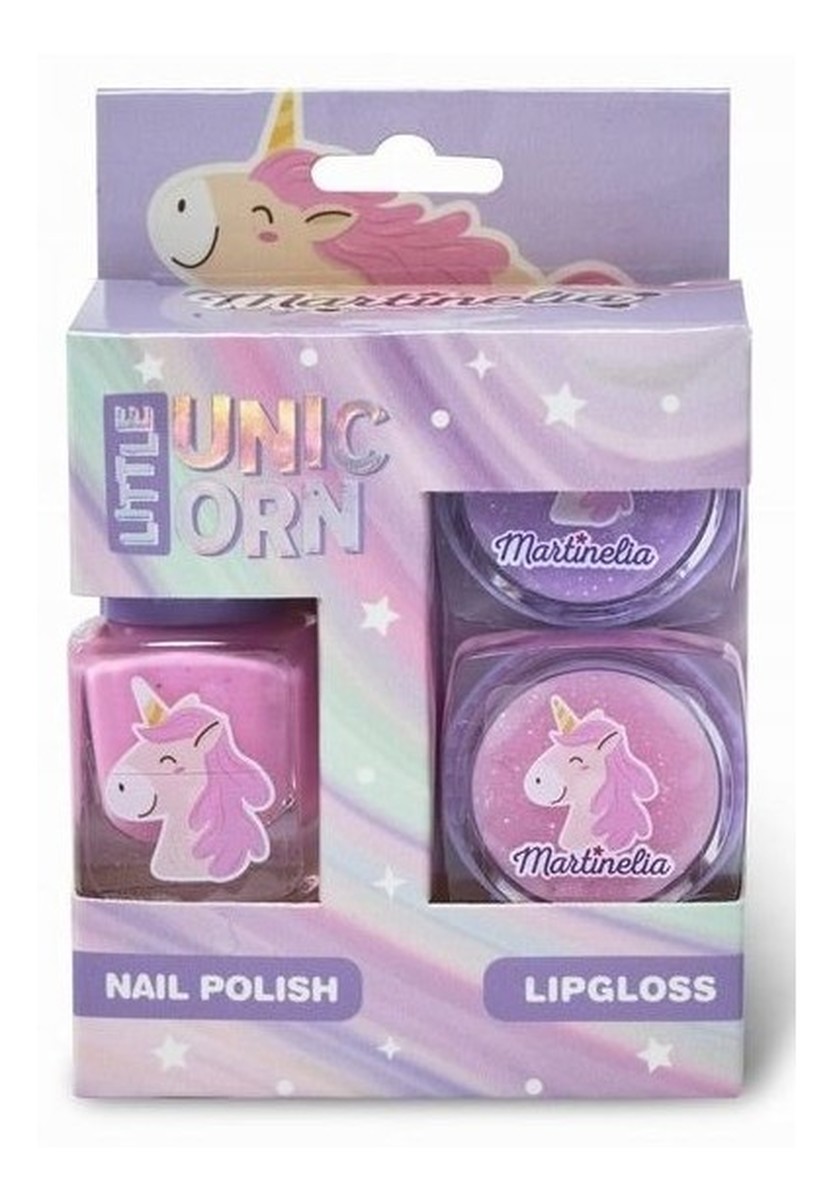 Little Unicorn Mini Set Trio lakier do paznokci Różowy + balsam do ust 2x6ml 3 szt.