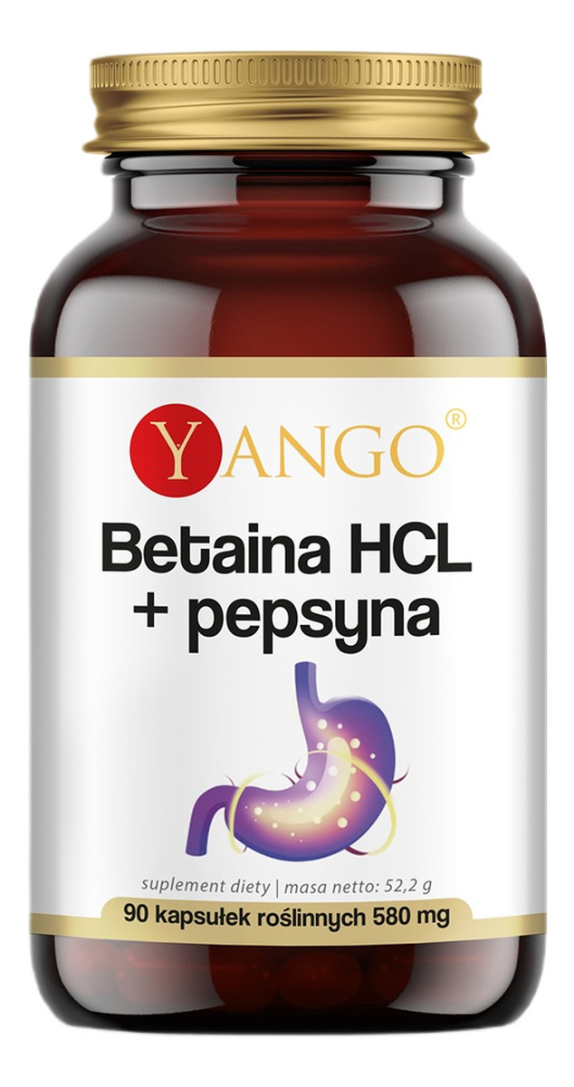 Betaina HCL + Pepsyna suplement diety 90 kapsułek