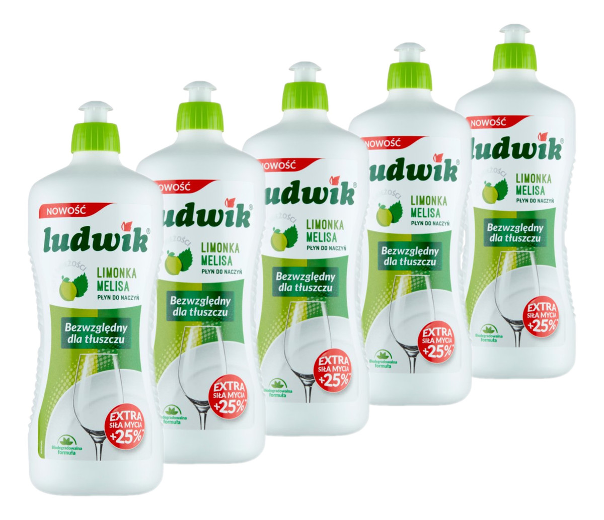 Płyn do mycia naczyń Limonka i Melisa 5x900g