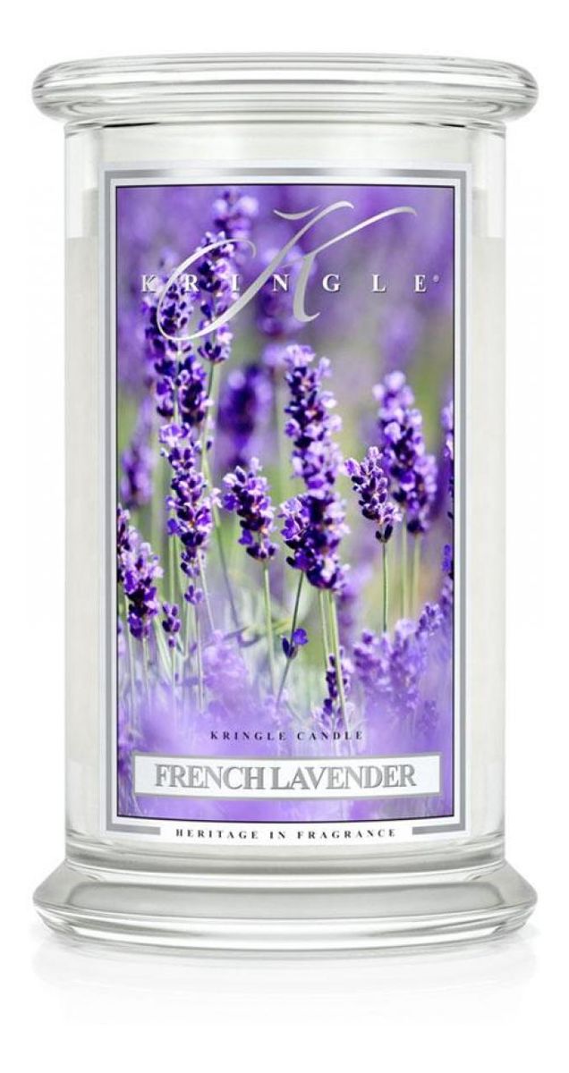 Duża świeca zapachowa z dwoma knotami french lavender