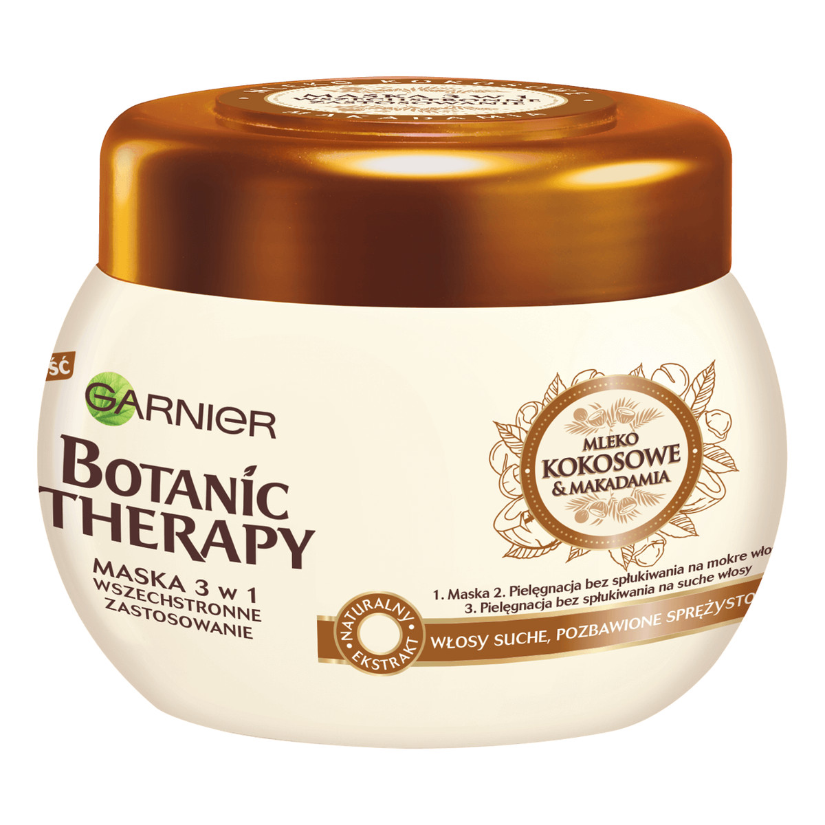Garnier Botanic Therapy Mleko kokosowe & Makadamia maska do włosów suchych szorstkich i pozbawionych sprężystości 300ml