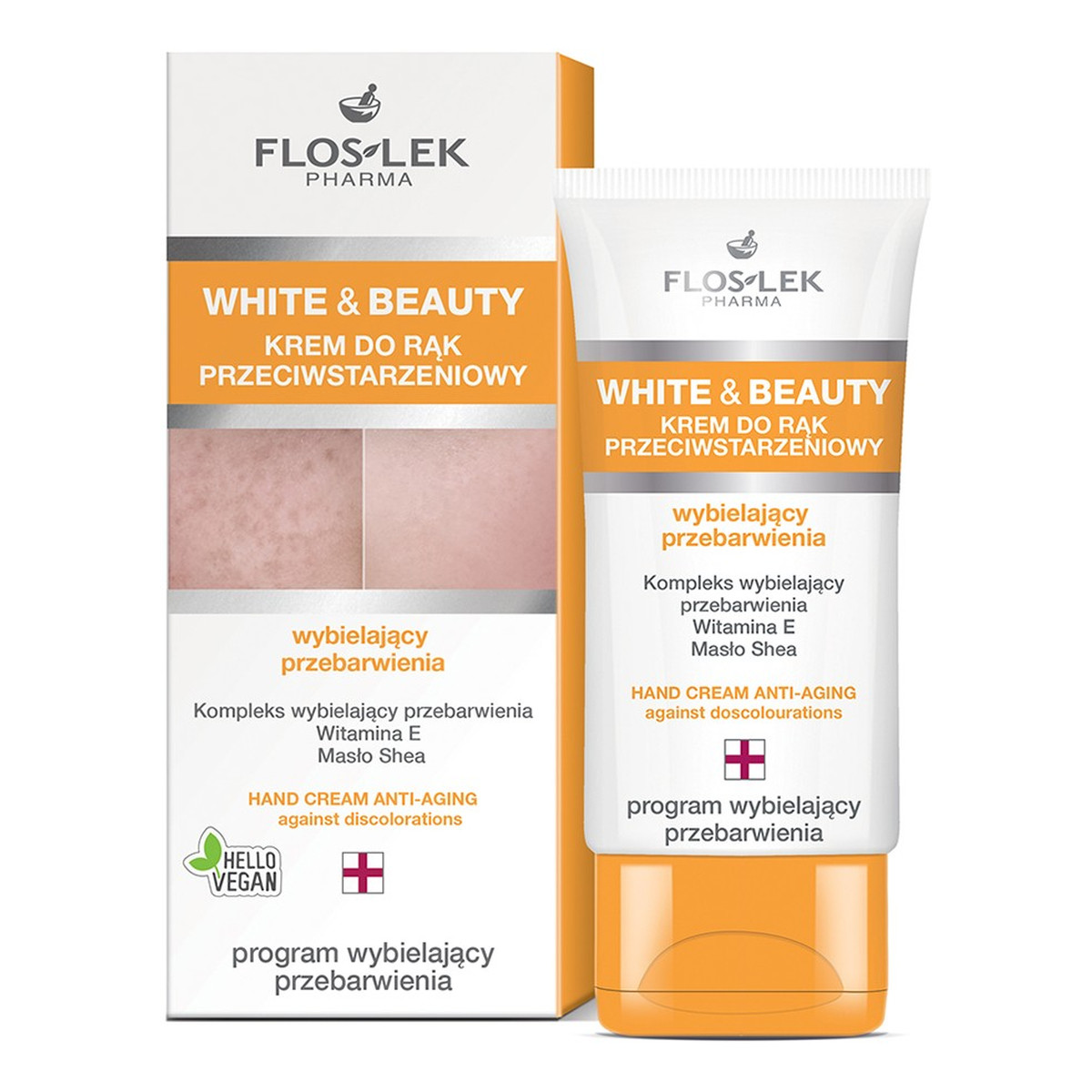 FlosLek White and Beauty Krem do rąk przeciwstarzeniowy wybielający przebarwienia 50ml