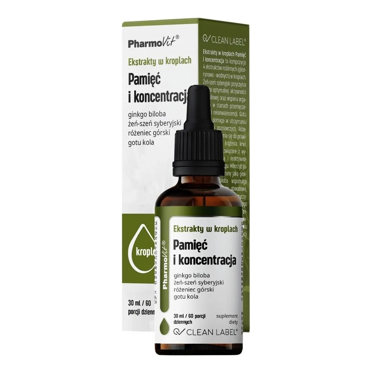 Pharmovit Ekstrakty W Kroplach Pamięć I Koncentracja suplement diety 30ml
