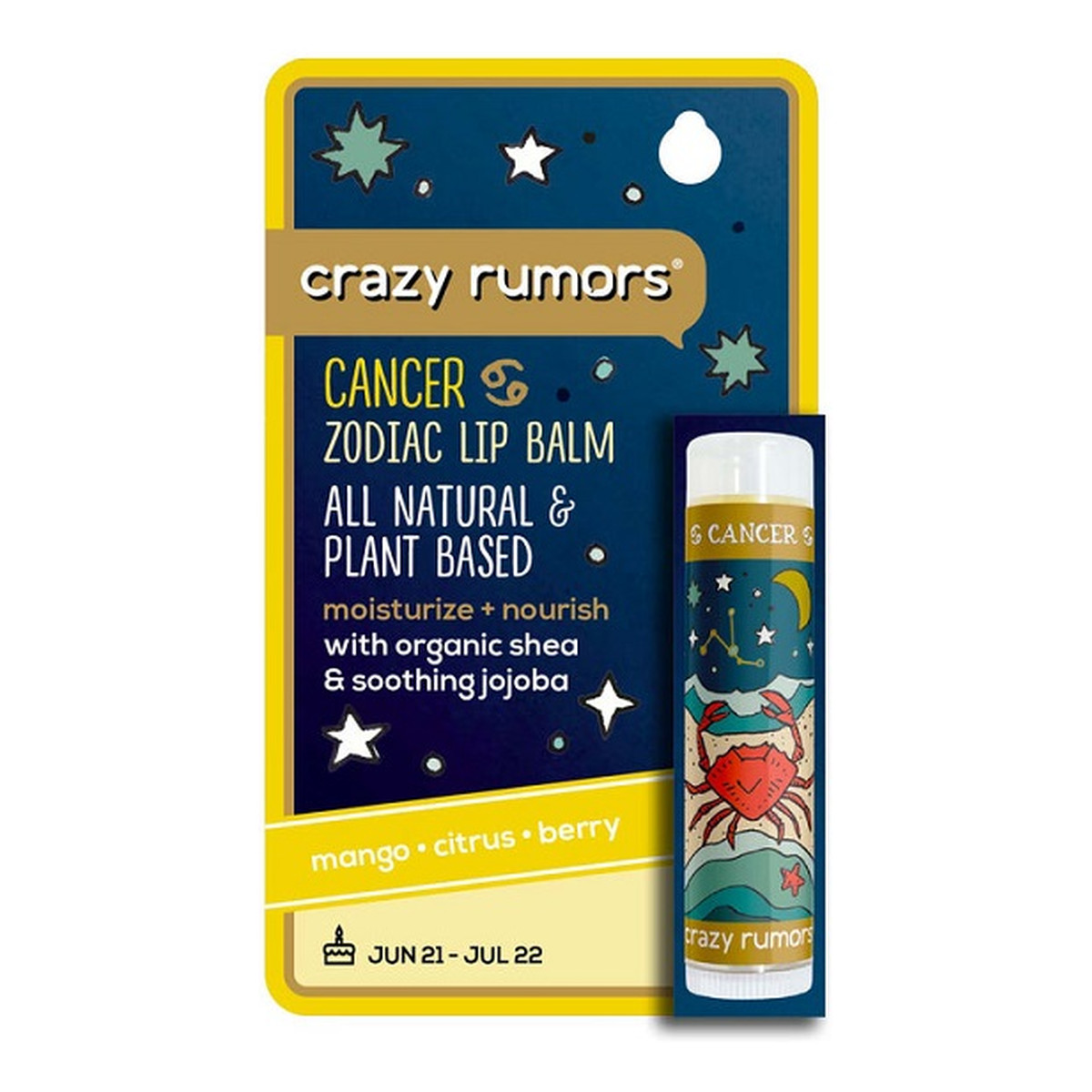 Crazy Rumors Zodiac Lip Balm Naturalny balsam do ust - Rak 4.4ml