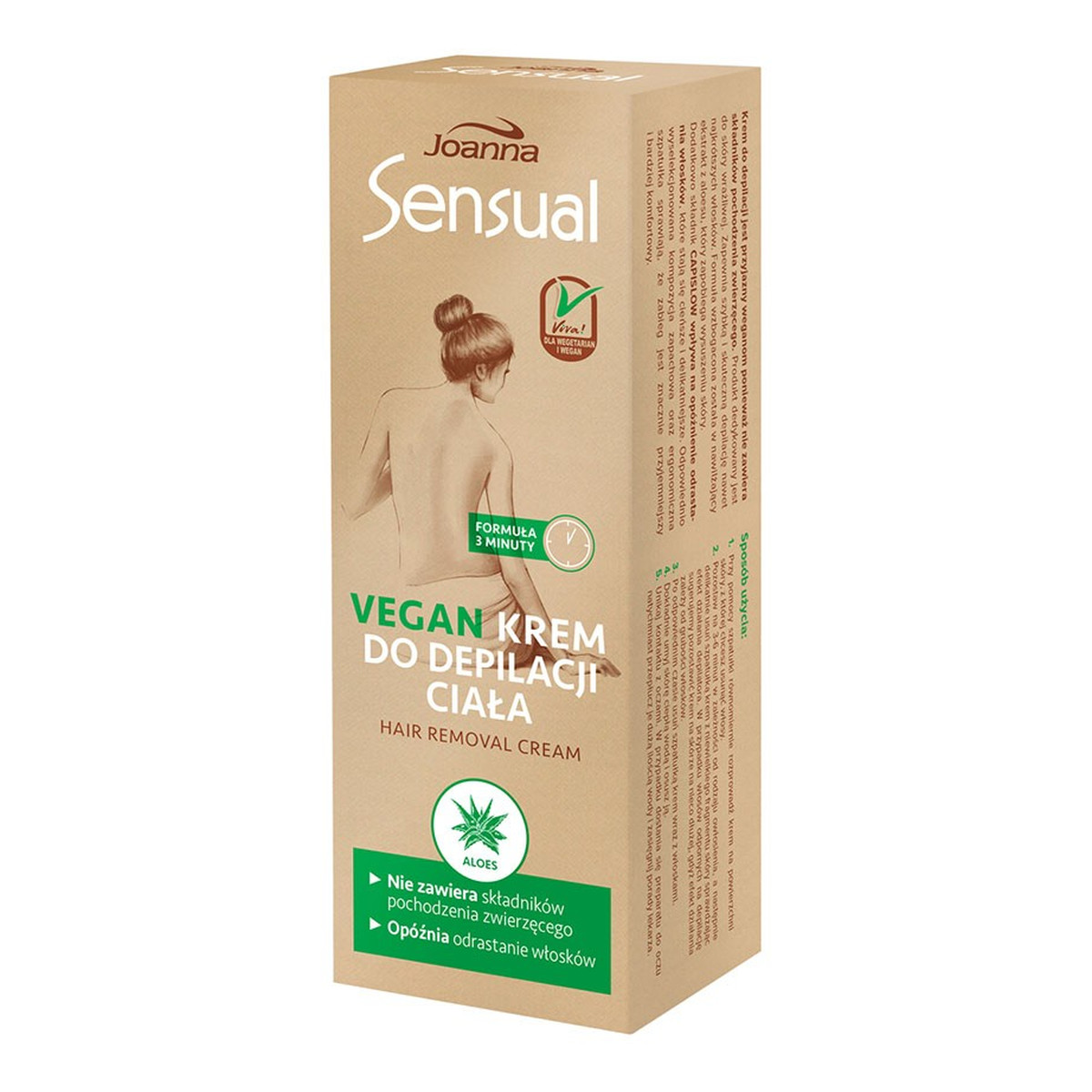 Joanna Sensual krem do depilacji ciała Vegan z Aloesem 100g