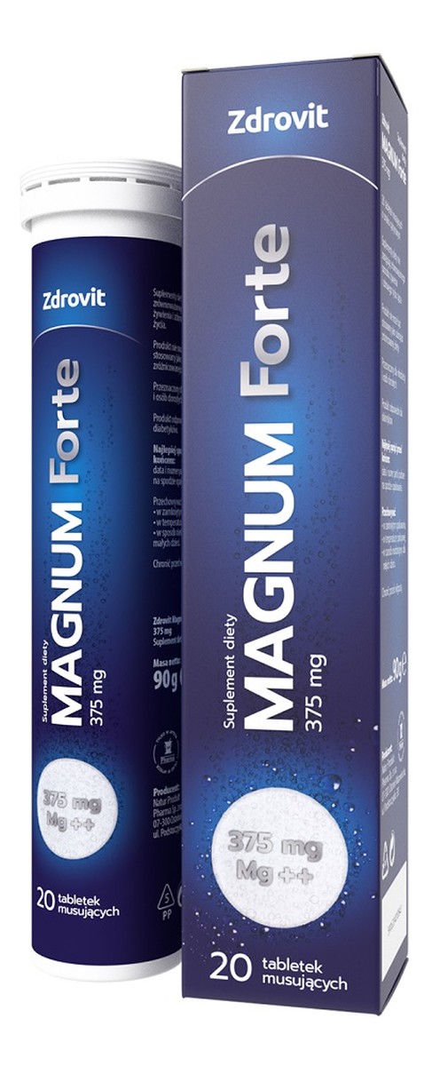 Magnum forte 375 mg suplement diety 20 tabletek musujących