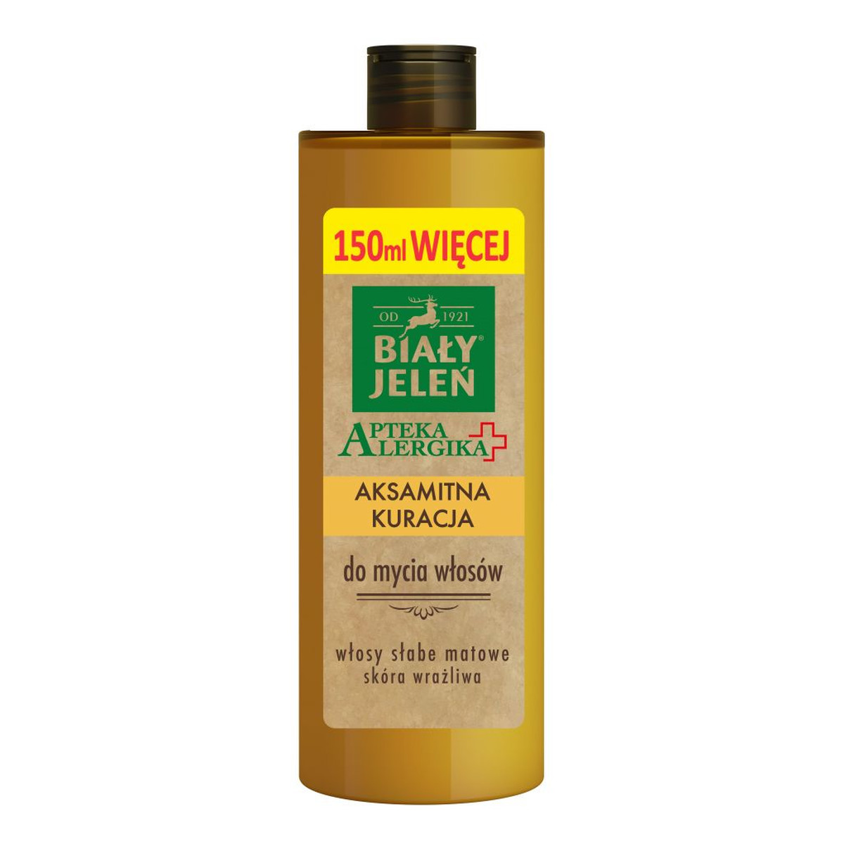 Biały Jeleń Apteka Alergika Aksamitna kuracja do mycia włosów 400ml