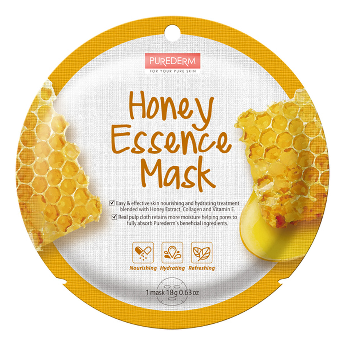 Purederm Honey Essence Mask maseczka w płacie Miód 18g