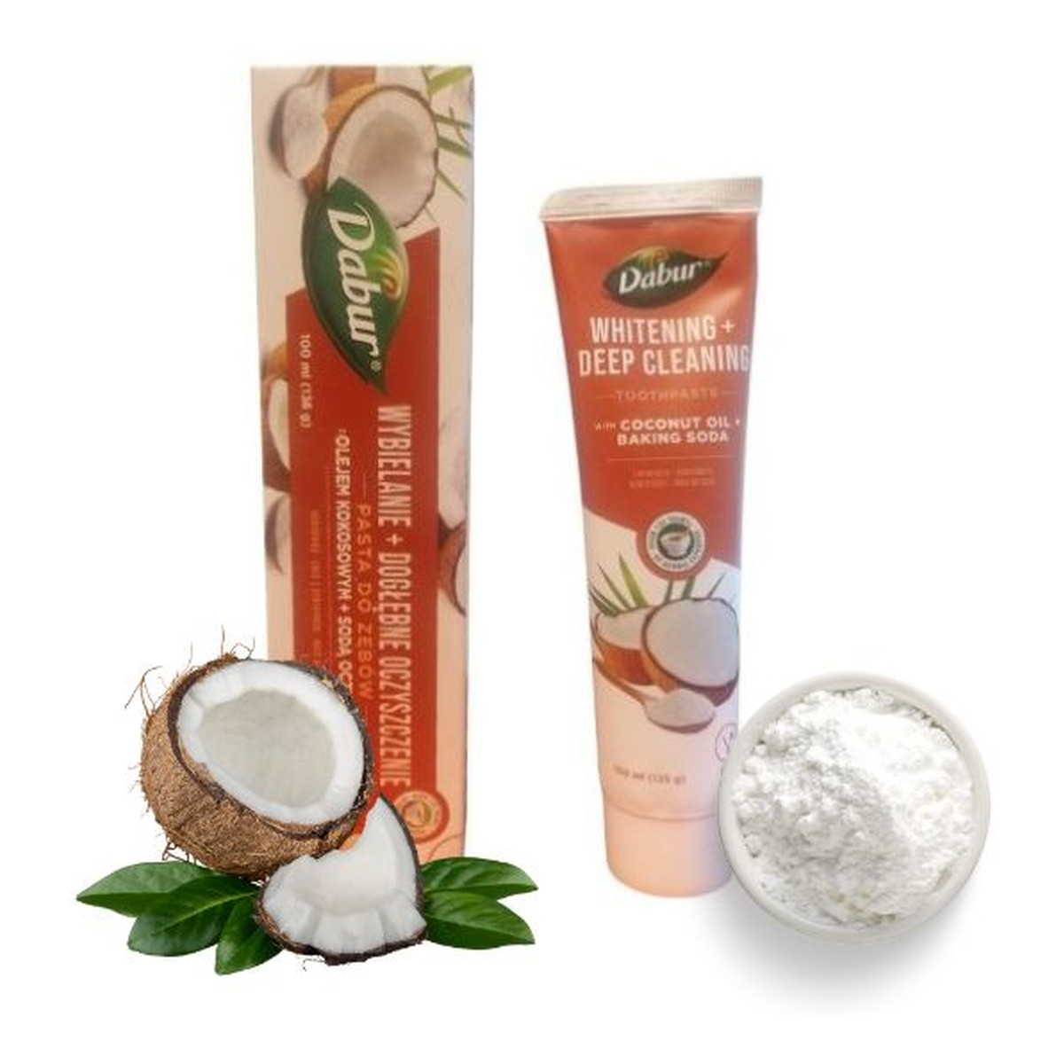 Dabur Wybielająca pasta do zębów z olejem kokosowym i sodą oczyszczoną 100ml