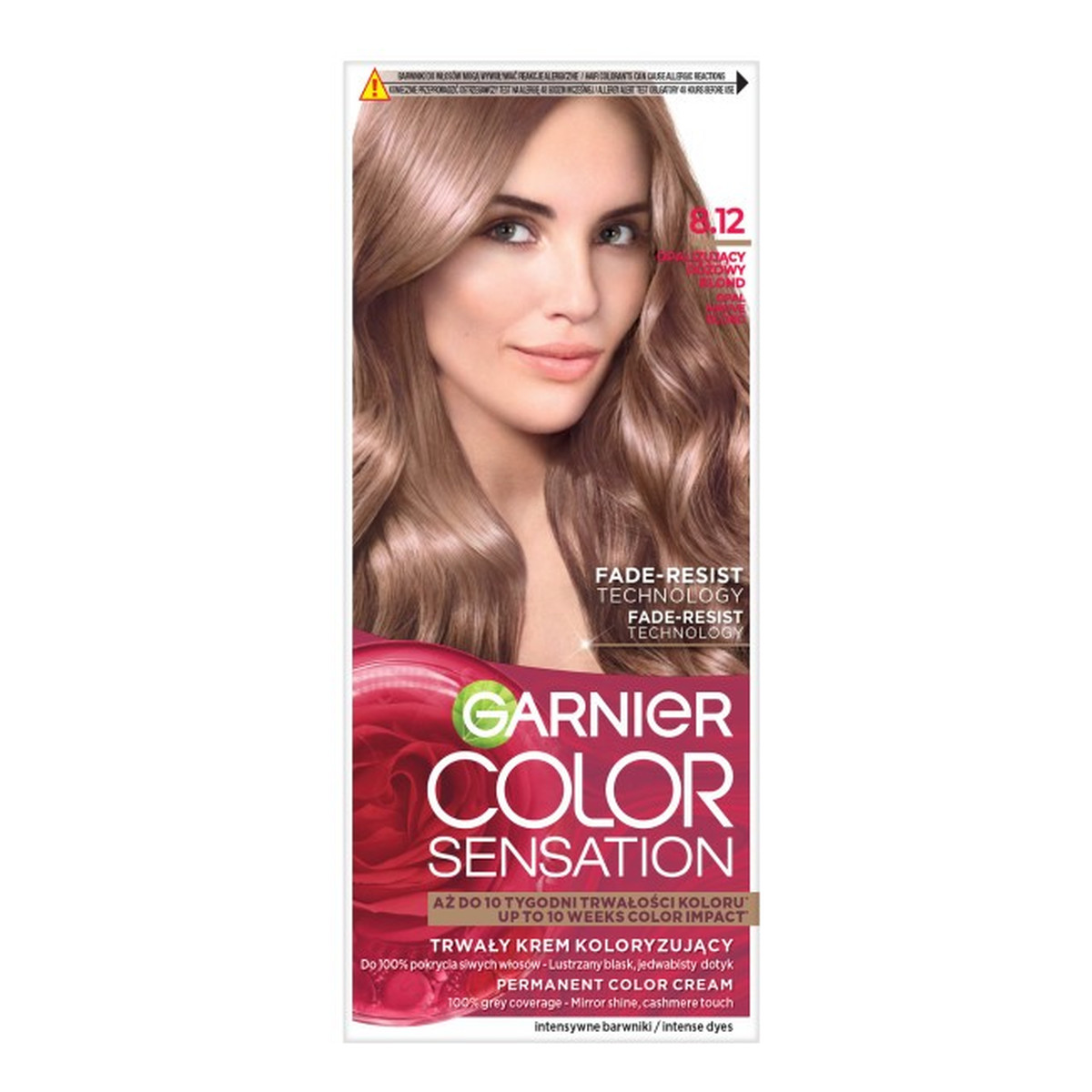 Garnier Color sensation Krem koloryzujący nr 8.12-opalizujący różowy blond 1op.