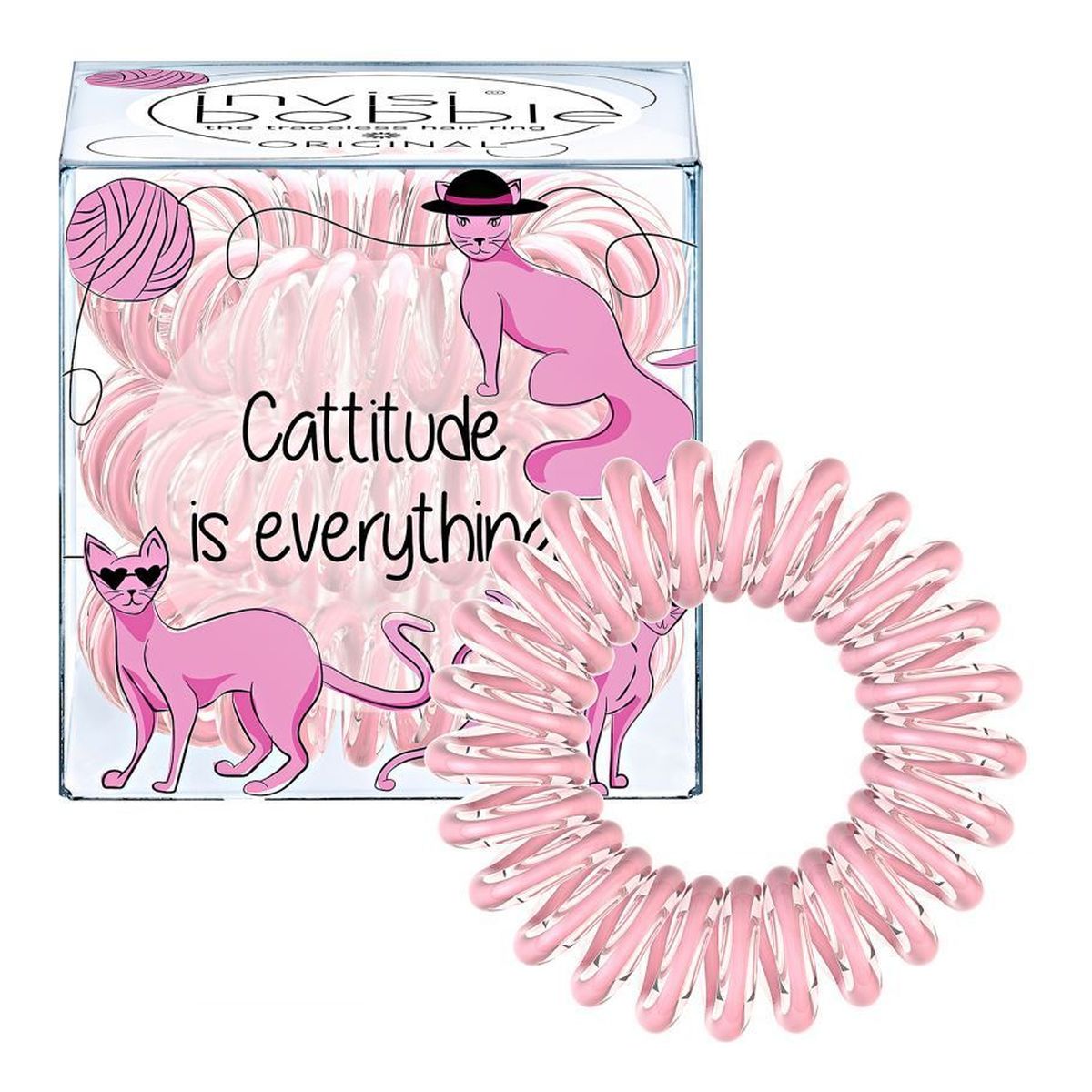 Invisibobble Original Cattitudo Is Everything 3 gumki do włosów różowe