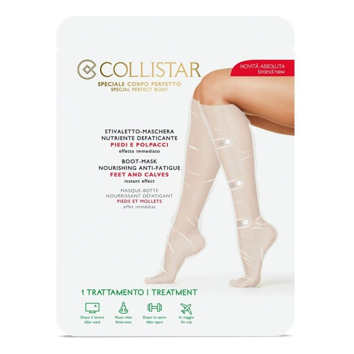 Collistar Boot-Mask Nourishing Anti-Fatigue Feet & Calves Kompres na kostki stopy i łydki 2x20ml 40ml