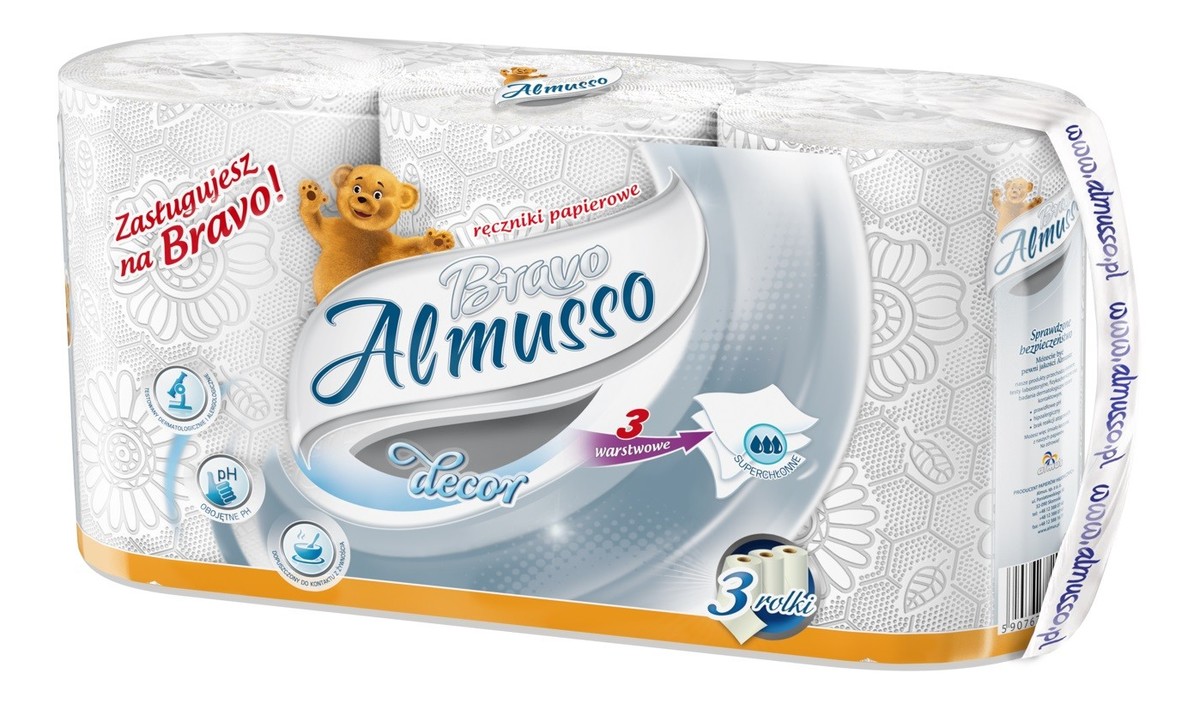 Bravo Decor Ręcznik Papierowy 3-Warstwowy Szary 1op.-3szt.