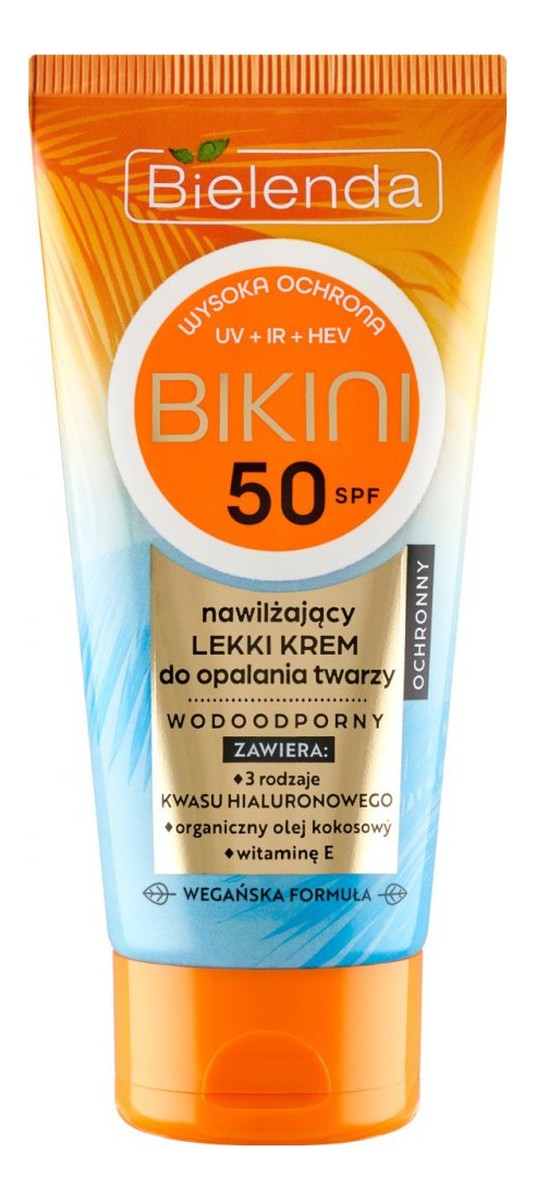 Bikini Nawilżający Lekki Krem do opalania twarzy SPF50