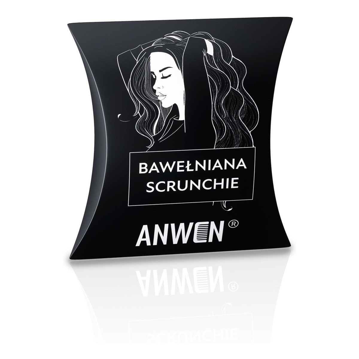 Anwen Bawełniana Scrunchie czarna gumka do włosów