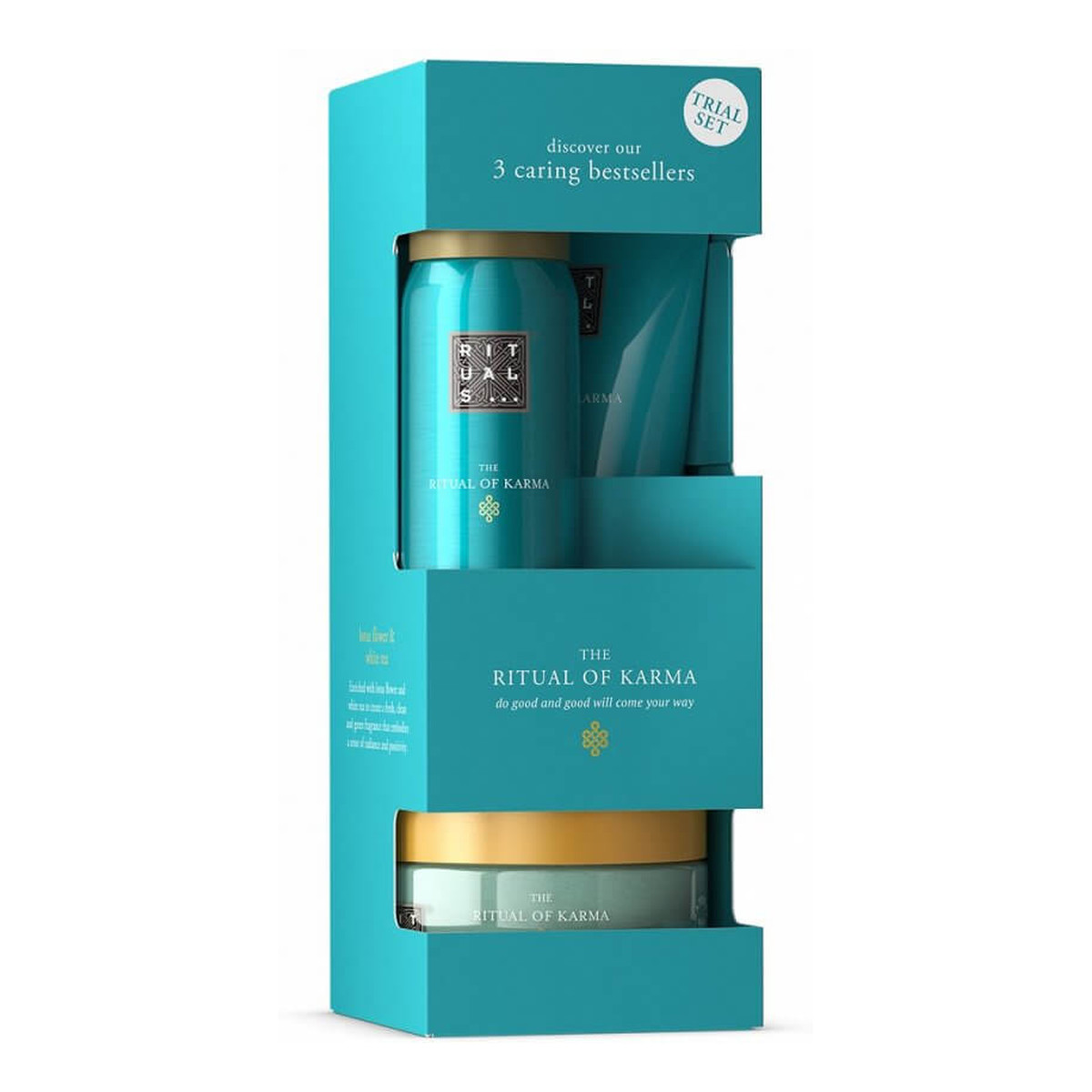 Rituals The Ritual Of Karma Foaming Shower Gel żel pod prysznic 50ml + Body Scrub peelinig do ciała 125g + Body Cream krem do ciała 70ml
