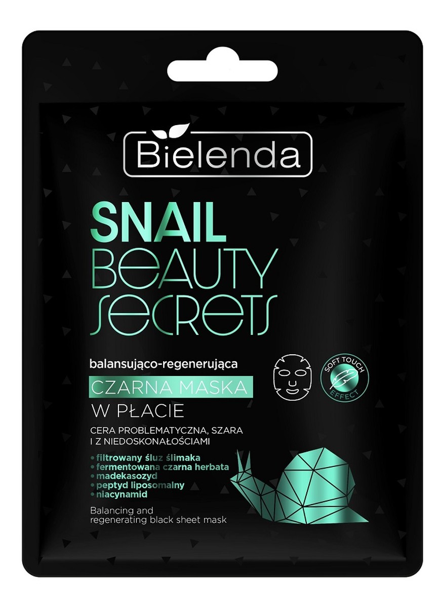 Snail beauty secrets balansująco-regenerująca czarna maska w płacie