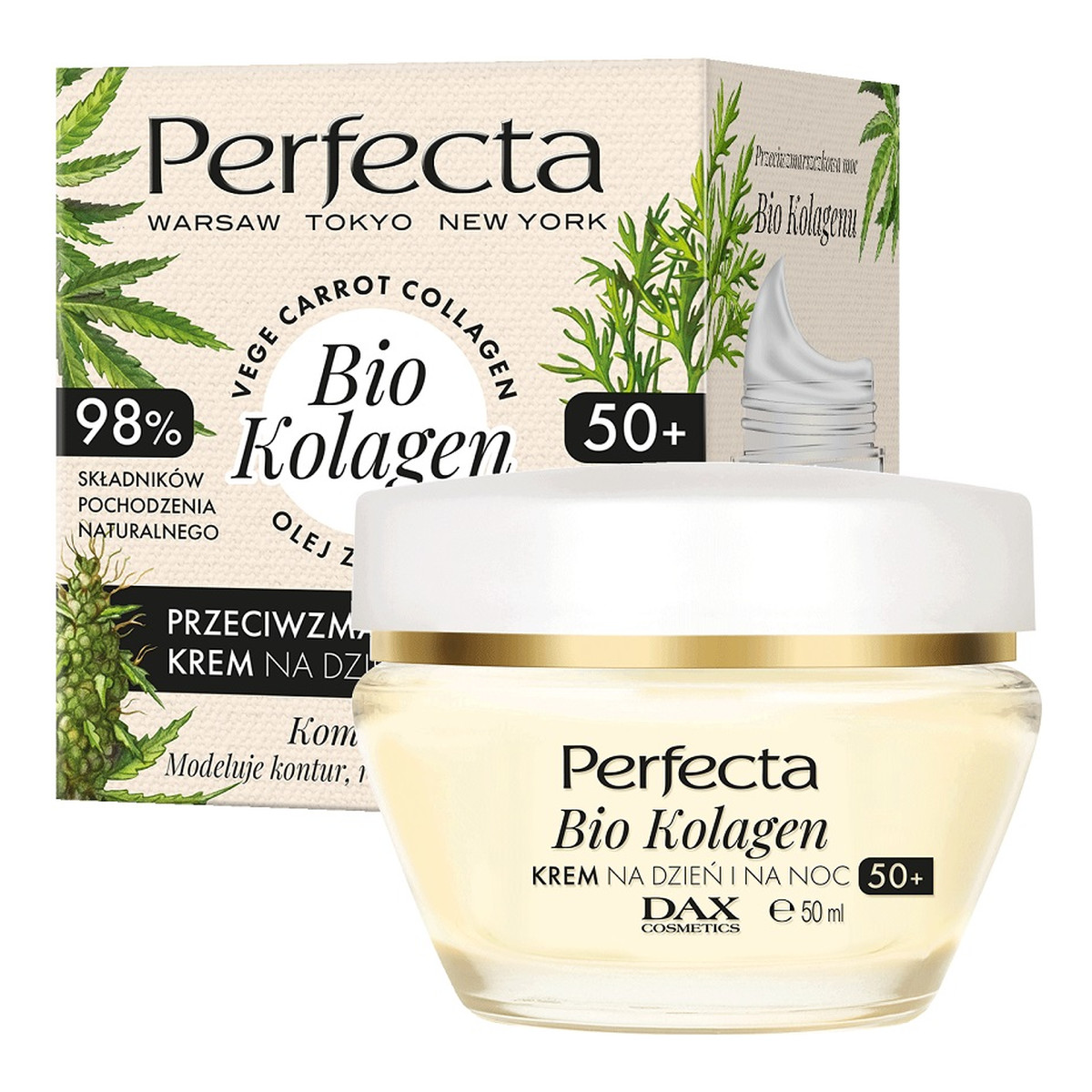 Perfecta Bio Kolagen 50+ Krem na dzień i na noc przeciwzmarszczkowy 50ml