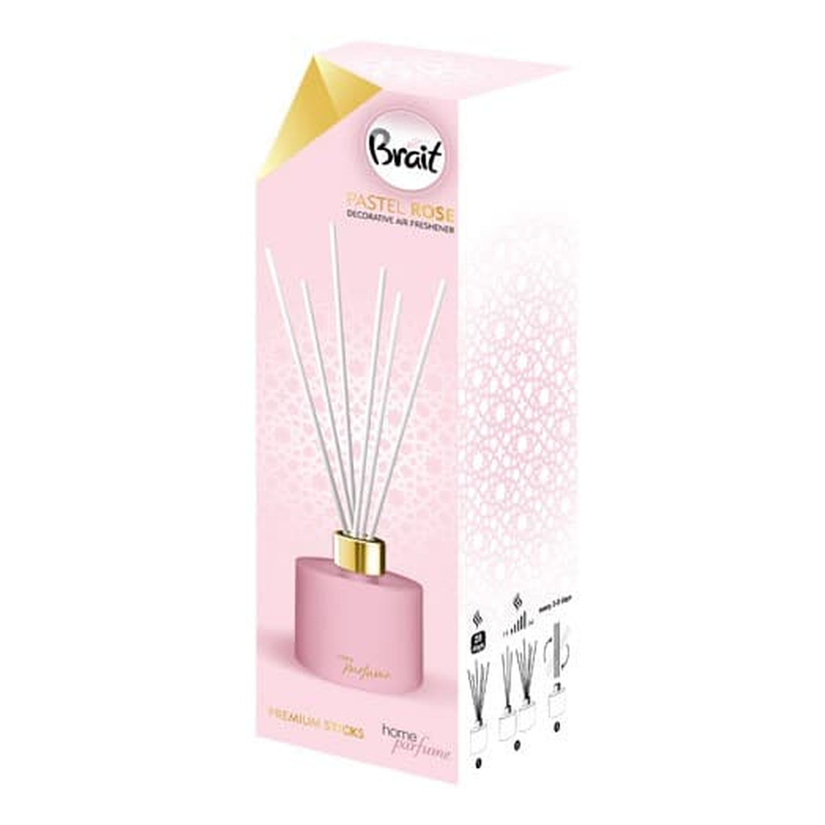 Brait Home Parfume Decorative Olejek zapachowy + patyczki Pastel Rose 100ml