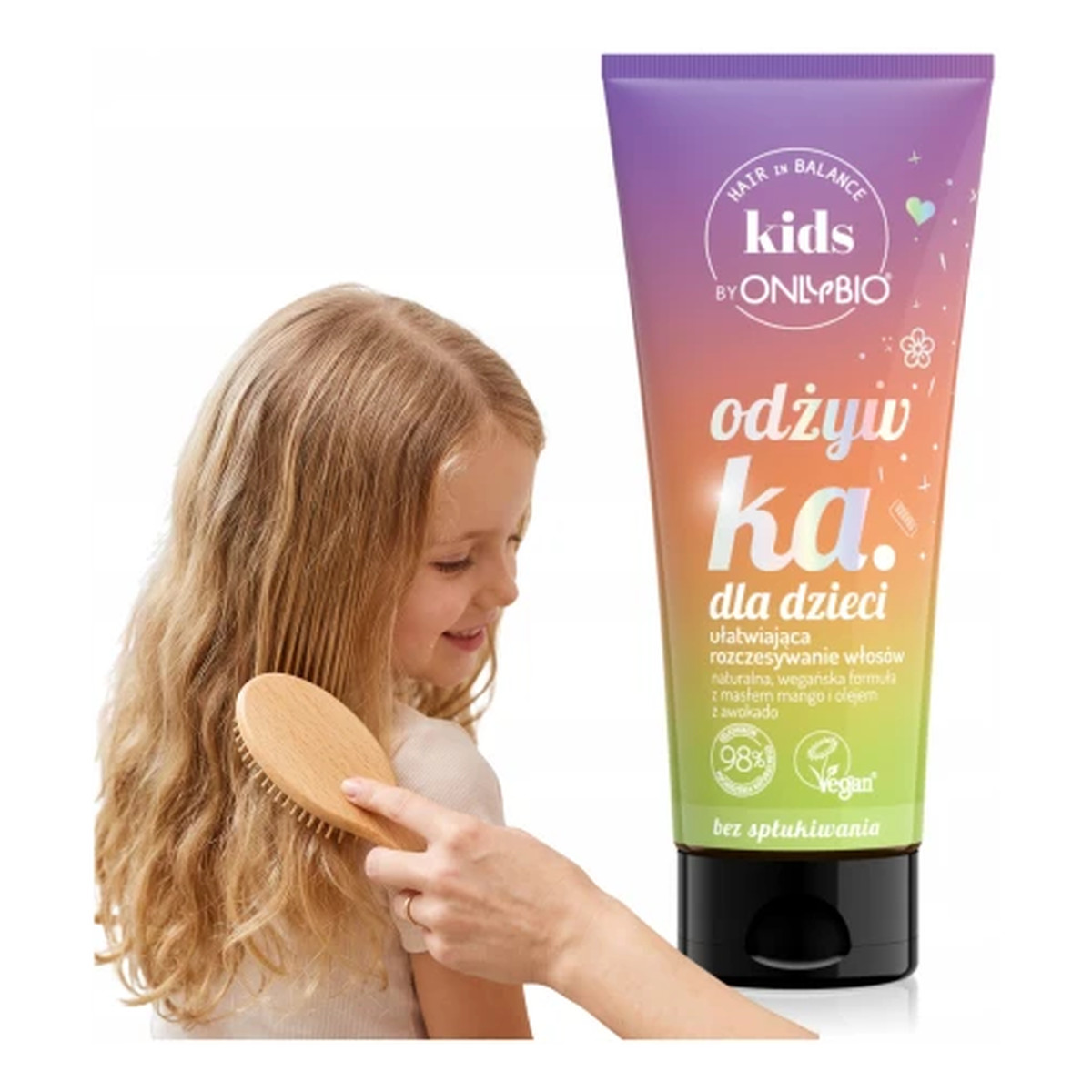 OnlyBio Hair in Balance Kids Odżywka bez Spłukiwania Ułatwiająca Rozczesywanie Włosów 200ml