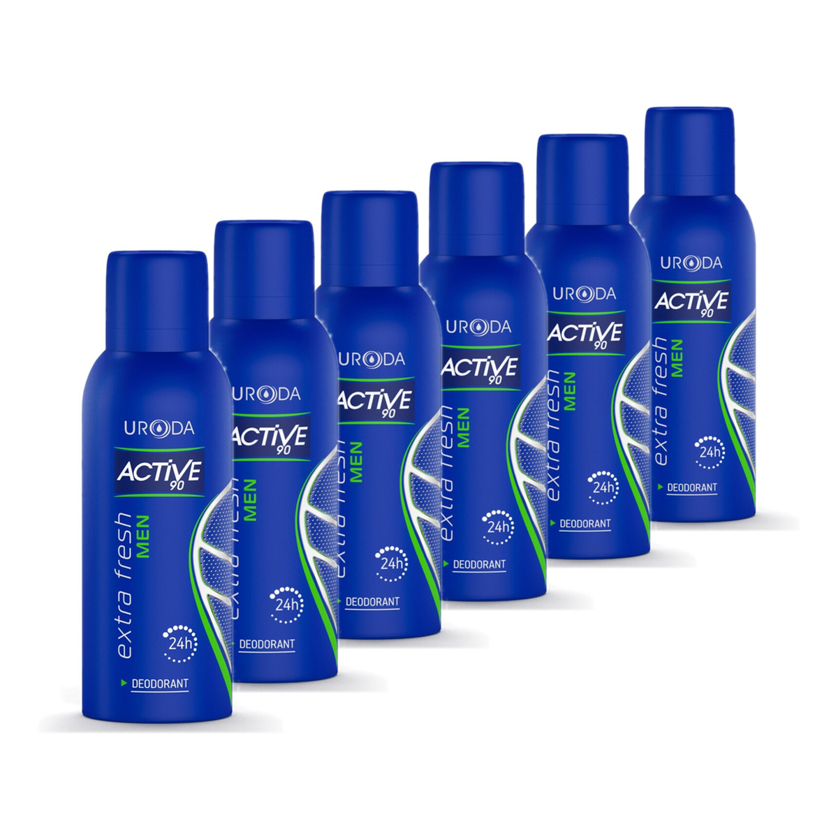 Uroda 90 Active Men Dezodorant Spray męski Extra Fresh 24h 6x150ml