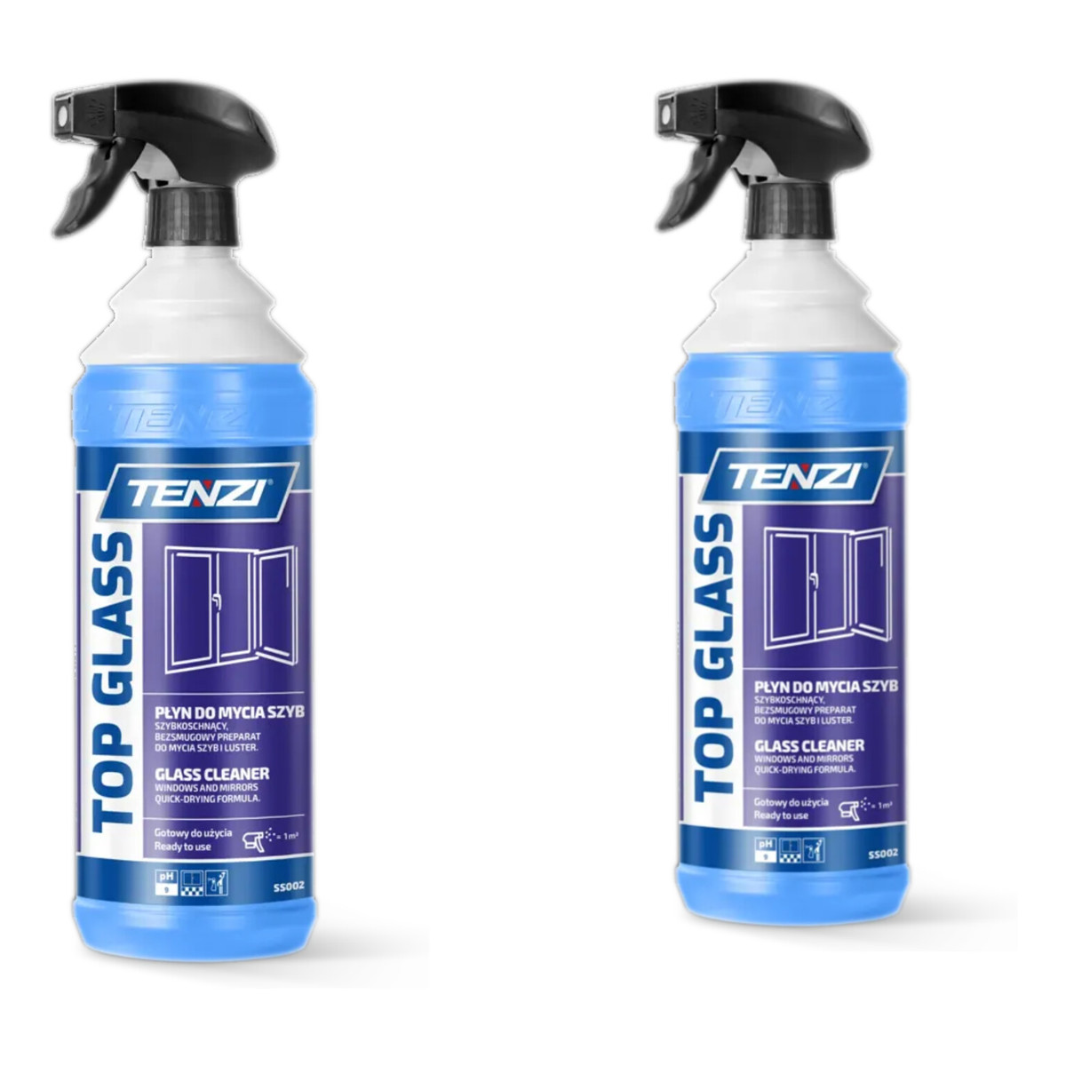 Tenzi Top Glass Profesjonalny płyn do mycia szyb, szkła, luster - bardzo wydajny 2x1L